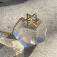 Large Fairmined 14kt Solid Gold Merkaba Star with Herkimer Diamond Necklace