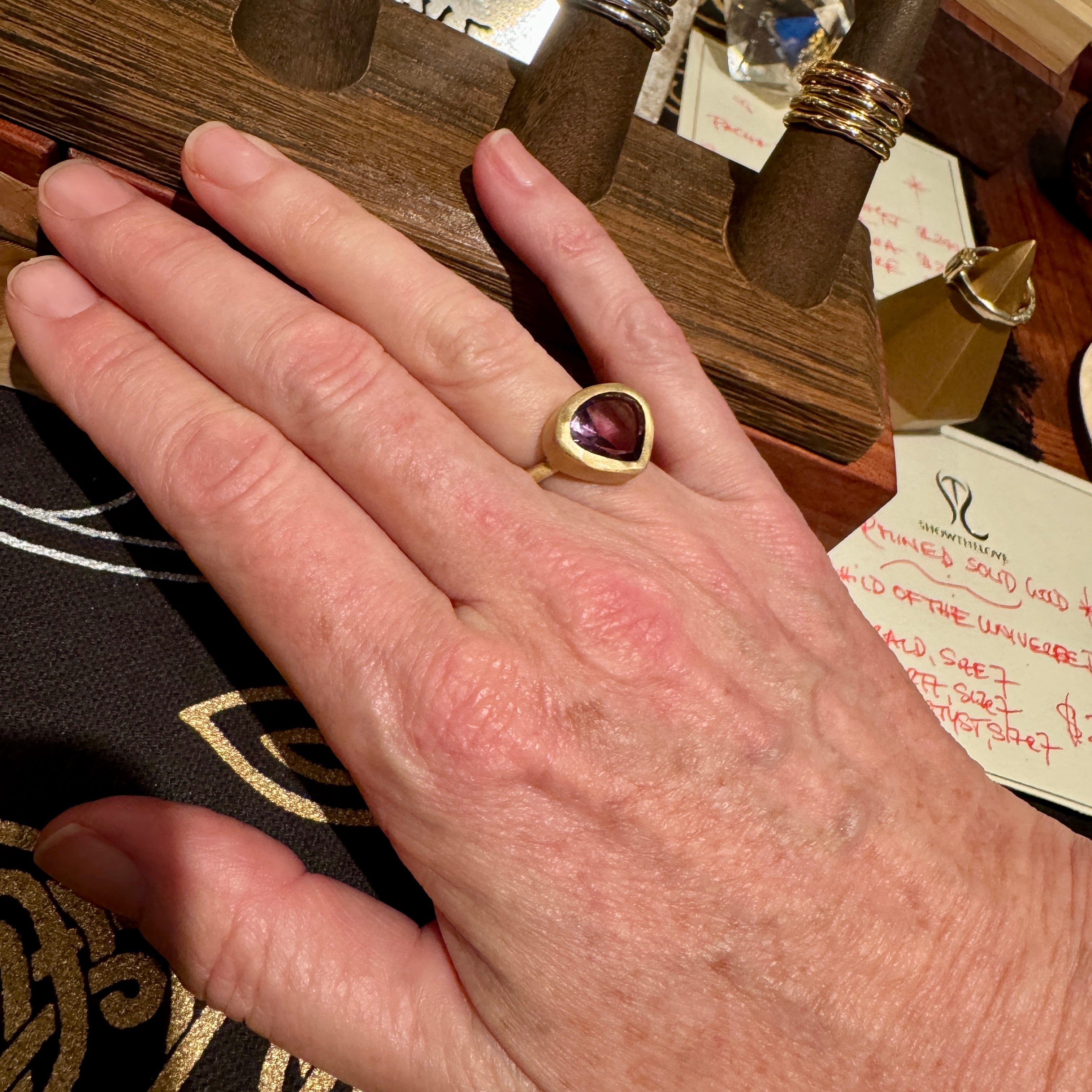 18k Fairmined Gold Saint Germain Amethyst Ring