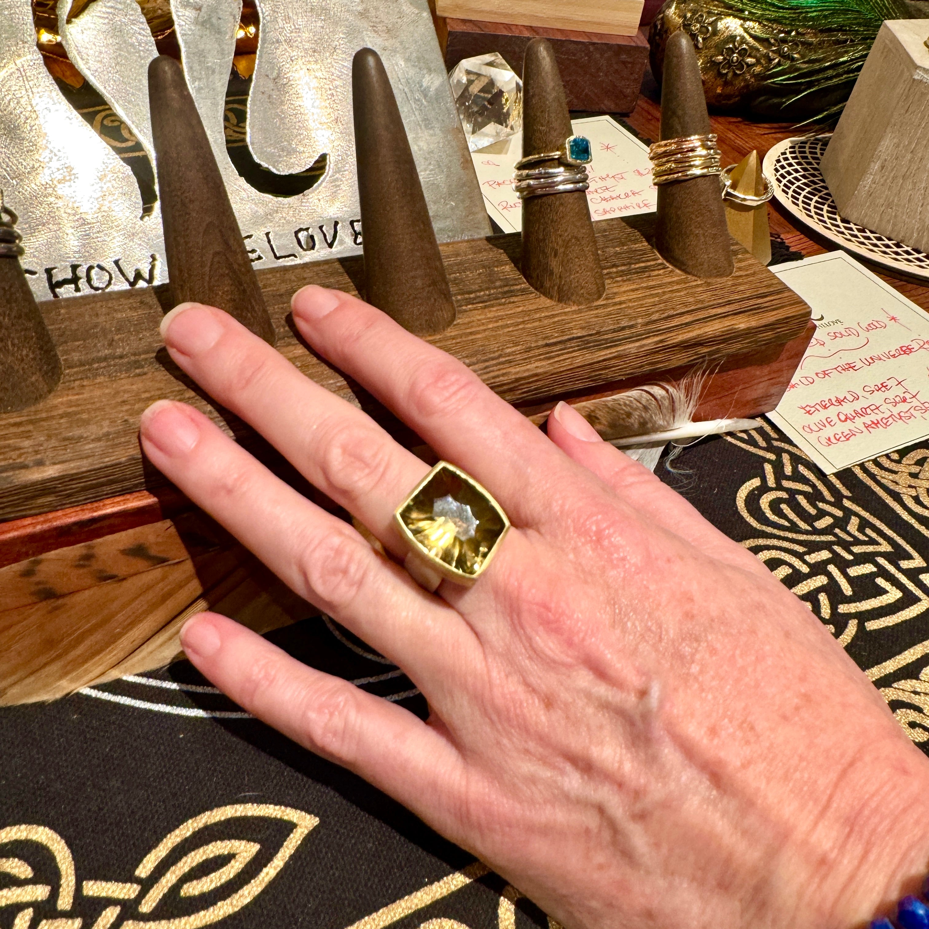 Child of the Universe Green Gemstone Rings - Fairmined 14kt Gold