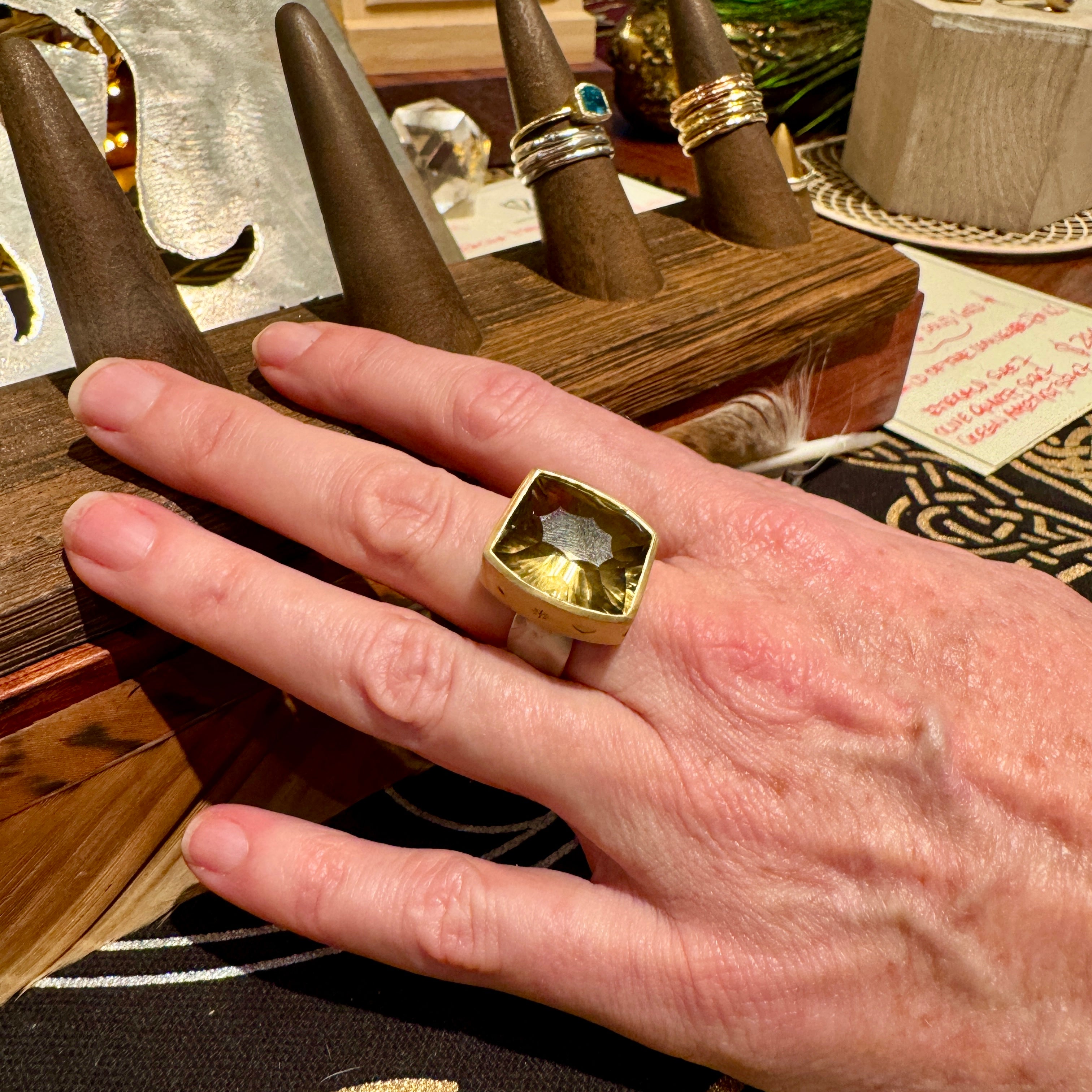 Child of the Universe Green Gemstone Rings - Fairmined 14kt Gold