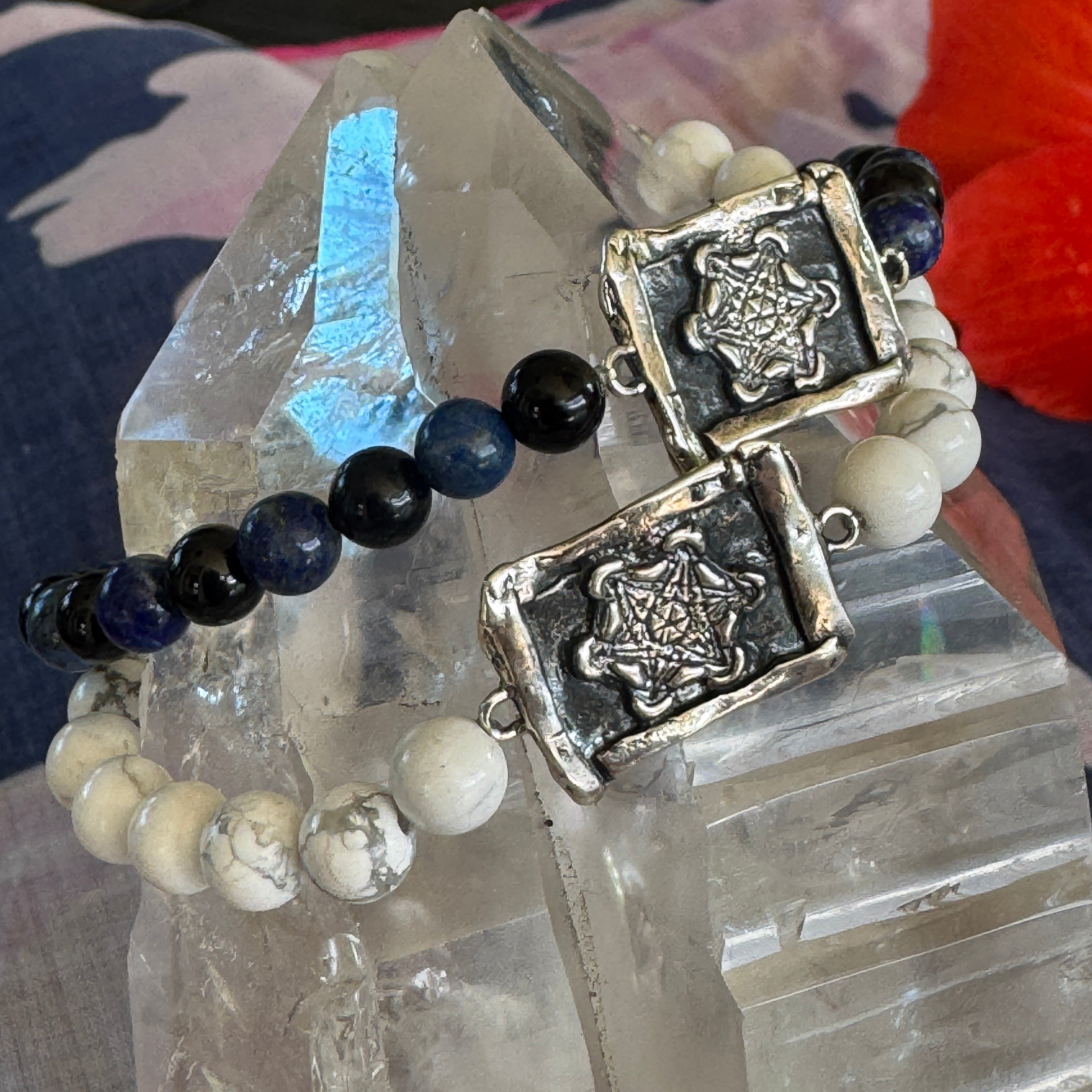 Metatron Howlite & Sodalite/Black Tourmaline Unisex Bracelet