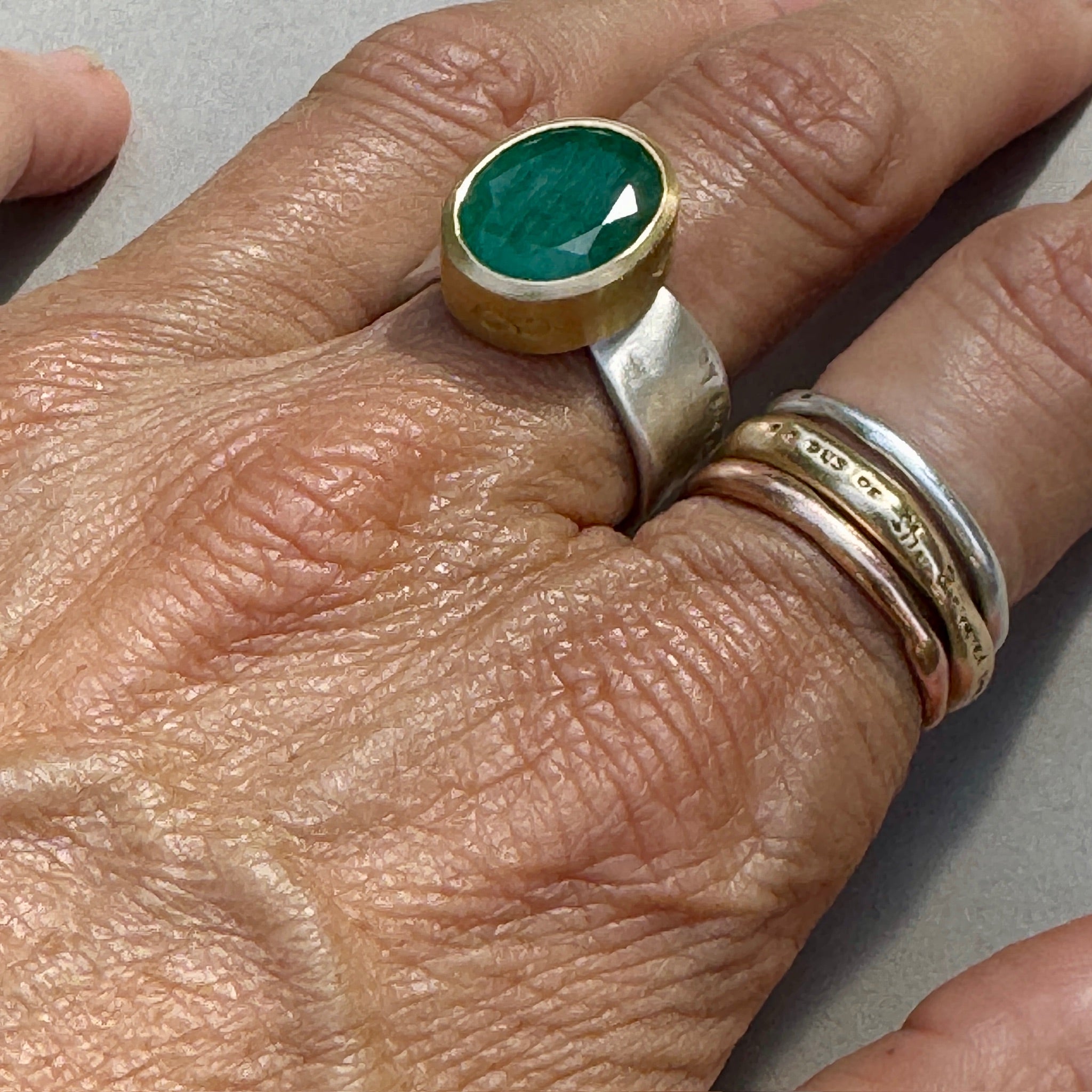 Child of the Universe Green Gemstone Rings - Fairmined 14kt Gold
