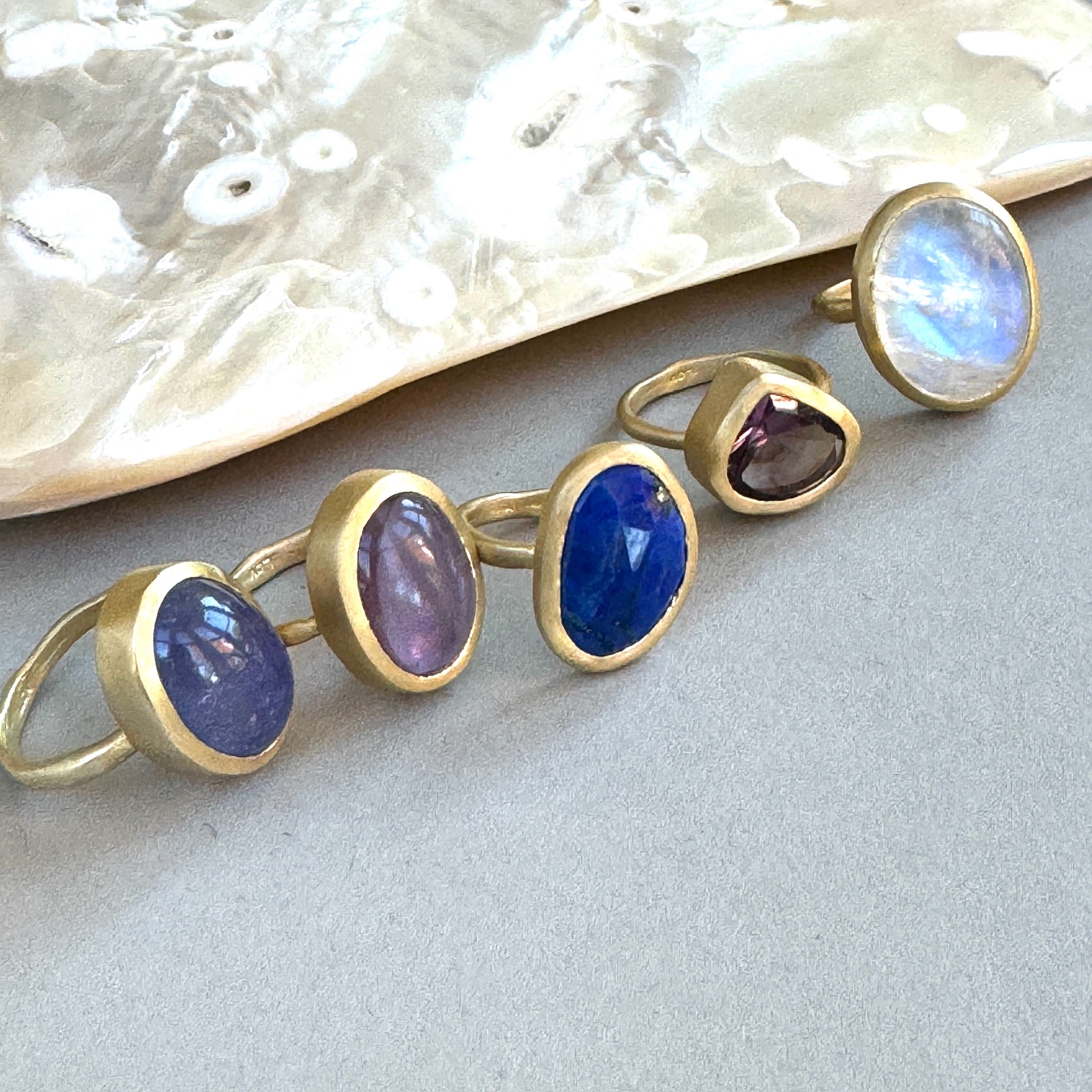 18k Fairmined Gold Saint Germain Round Amethyst Ring
