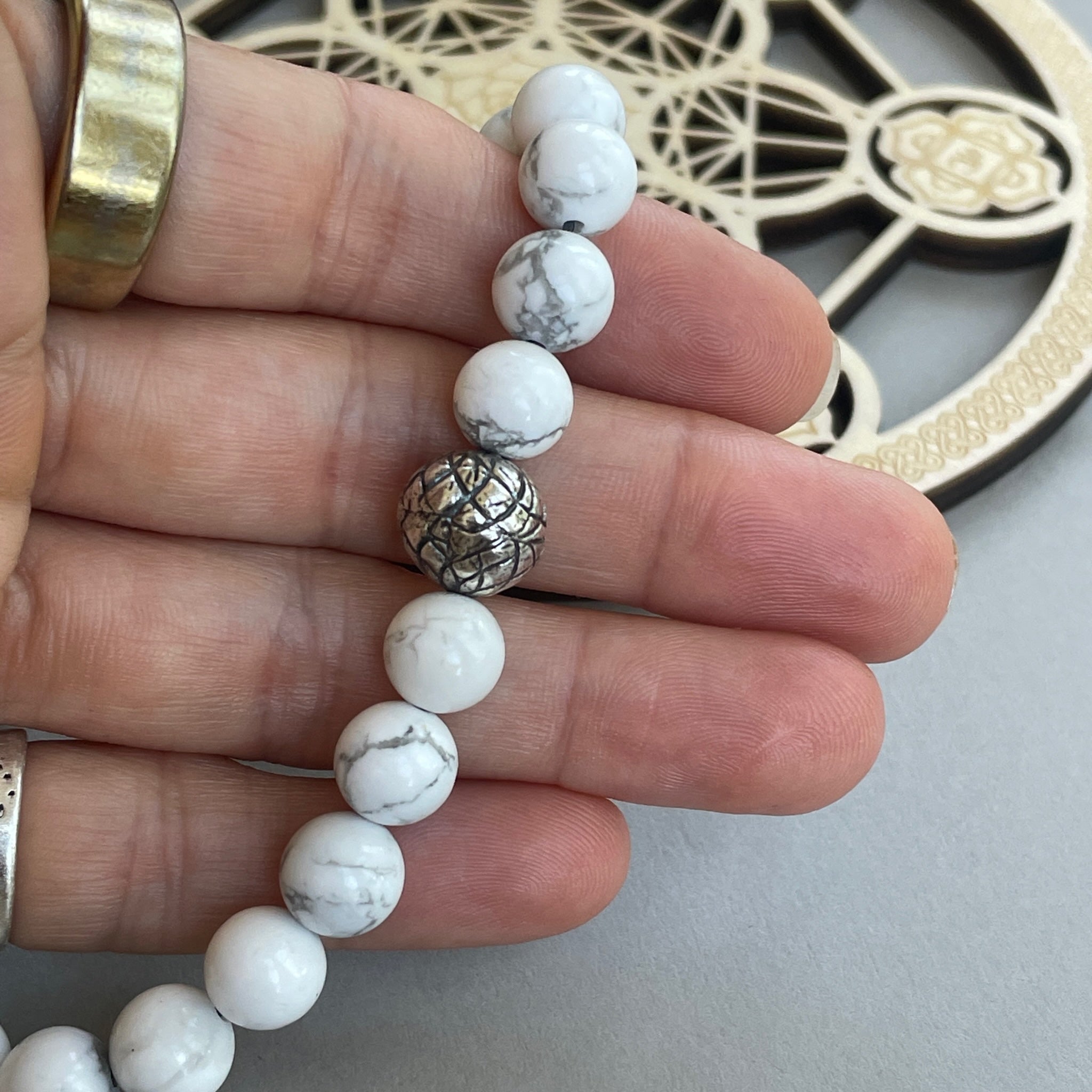 Flower of the Universe Howlite Unisex Bracelet