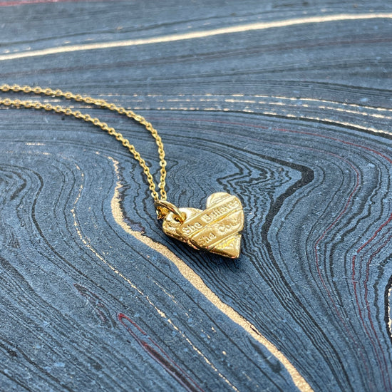 She Believed She Could Heart Necklace