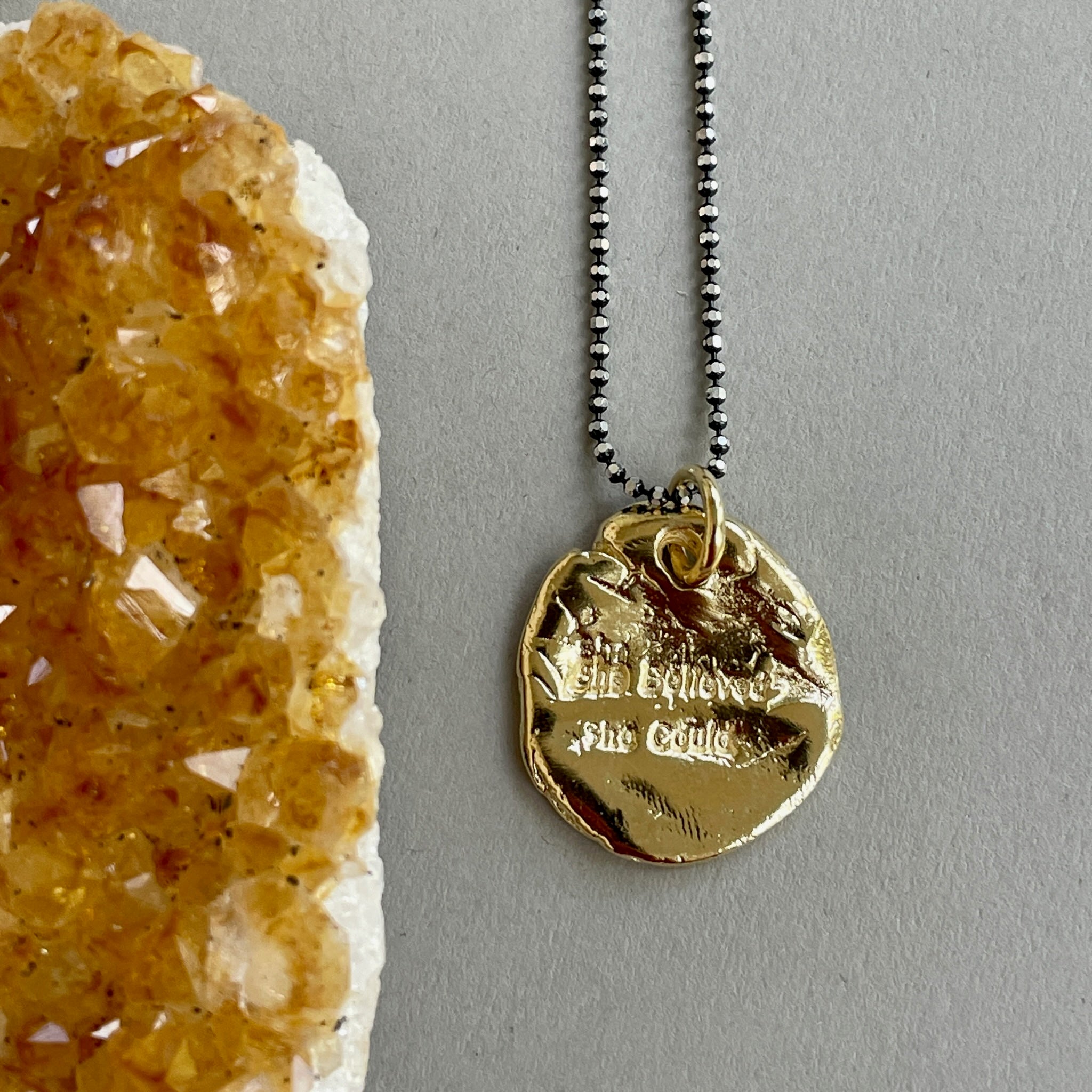 She Believed She Could So She Did Amulet Necklace
