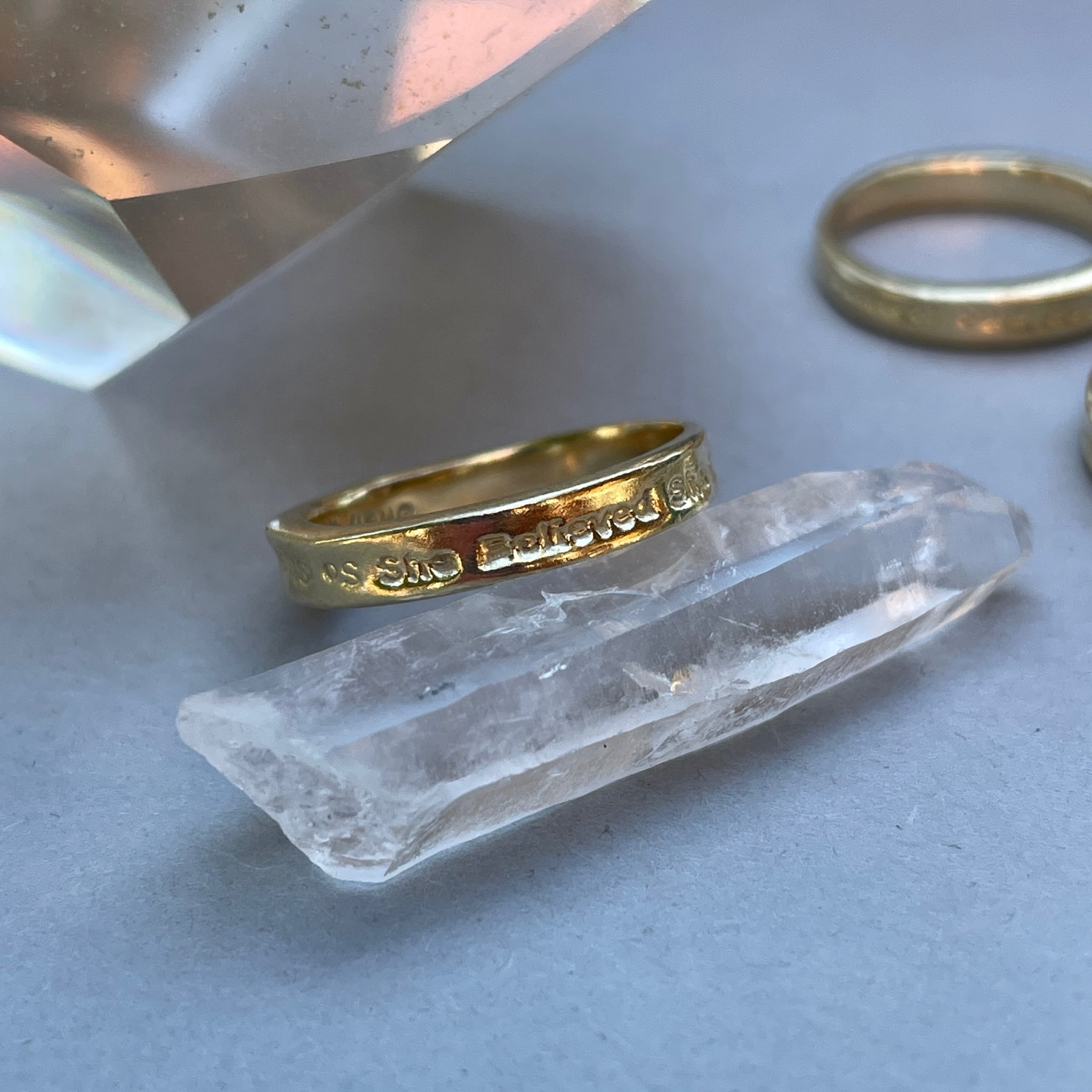 14kt Solid Gold She Believed She Could So She Did Classic Ring