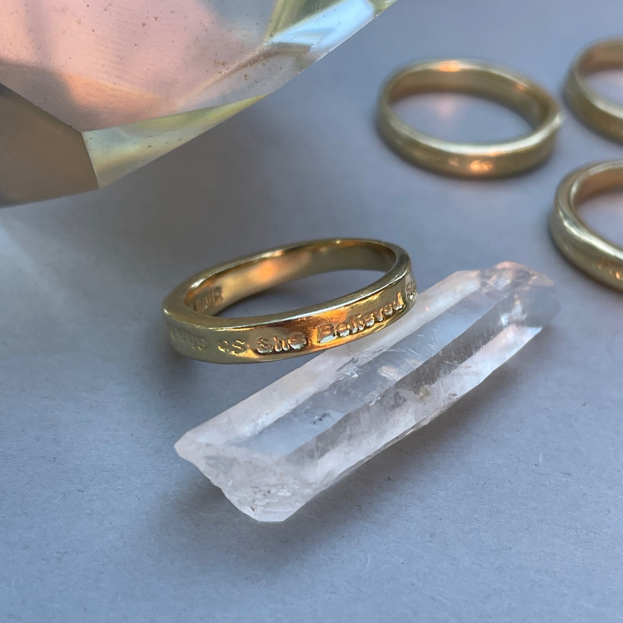 14kt Solid Gold She Believed She Could So She Did Classic Ring