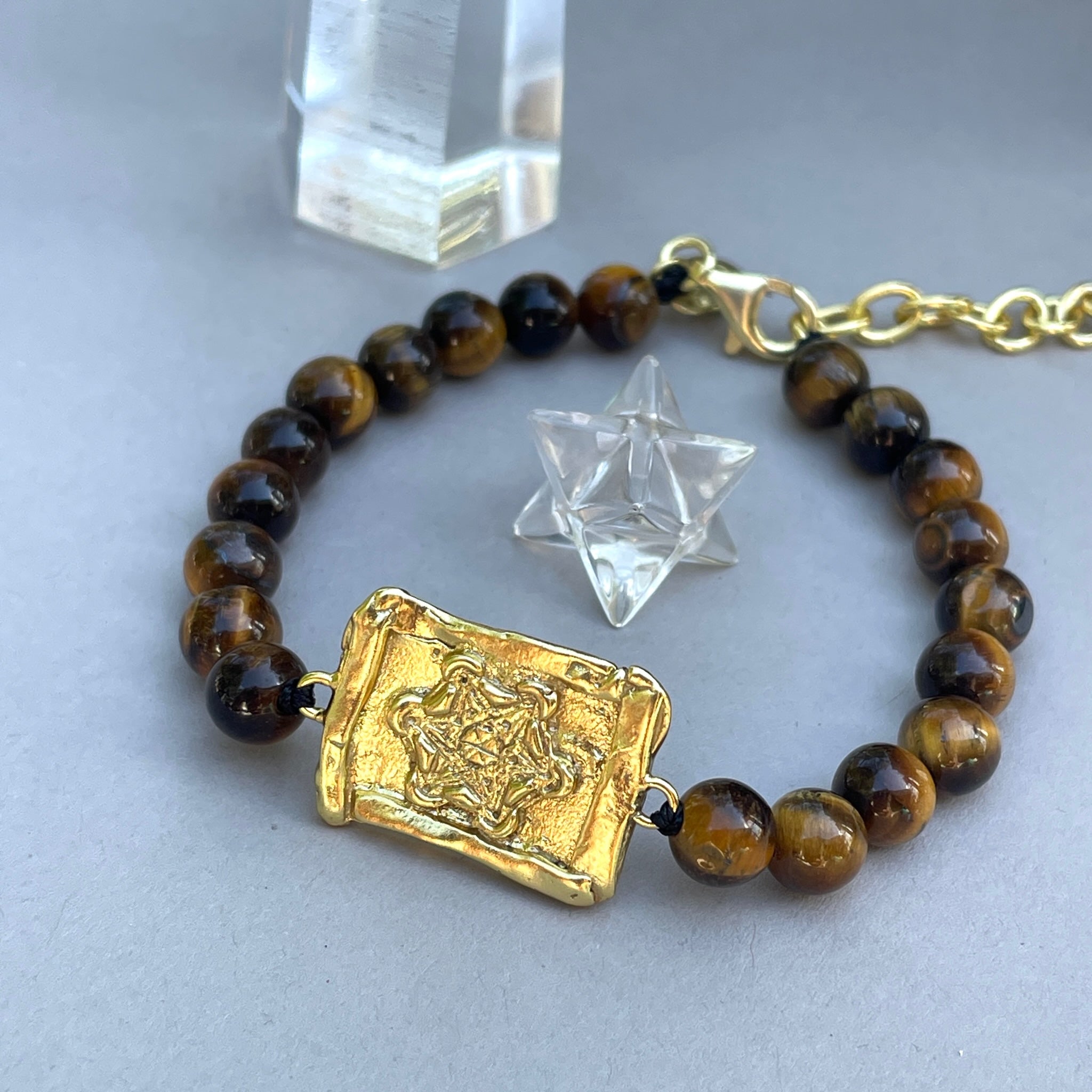 Beaded Metatron Bracelet Gold Brass