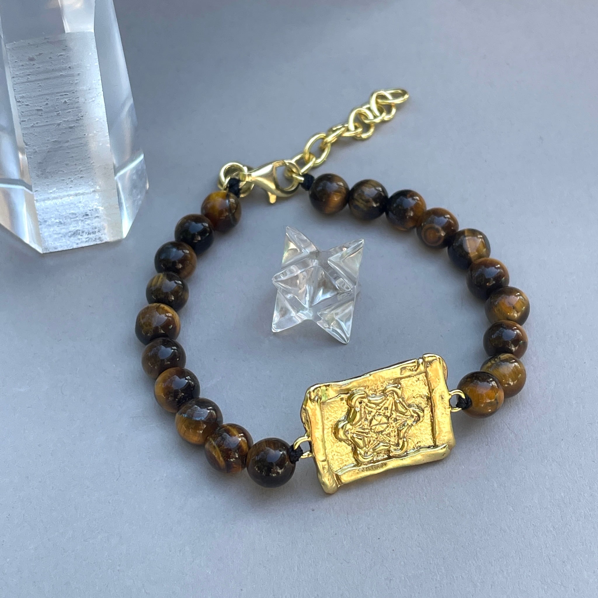 Beaded Metatron Bracelet Gold Brass