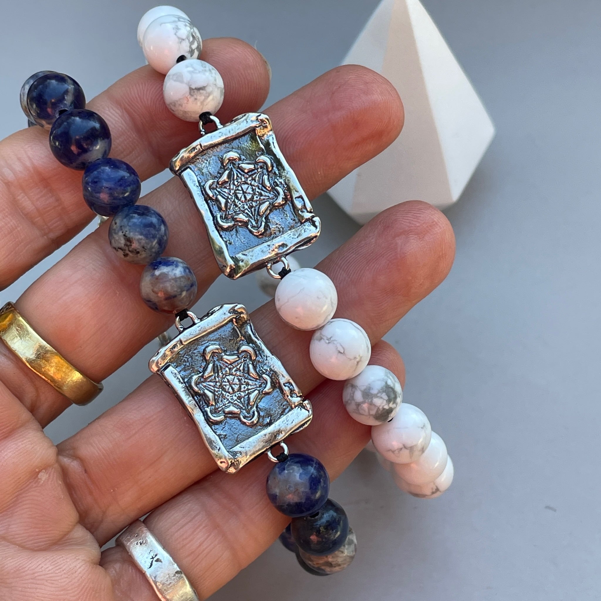 Metatron Howlite & Sodalite/Black Tourmaline Unisex Bracelet