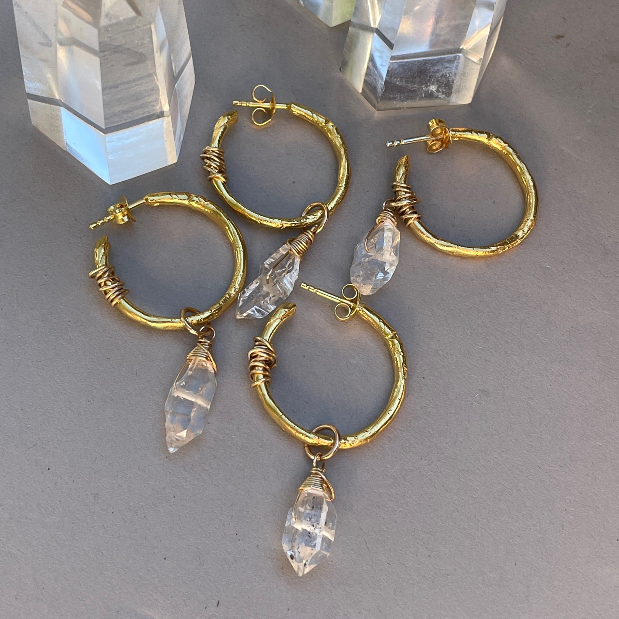 Large Whisper of White Light Hoops