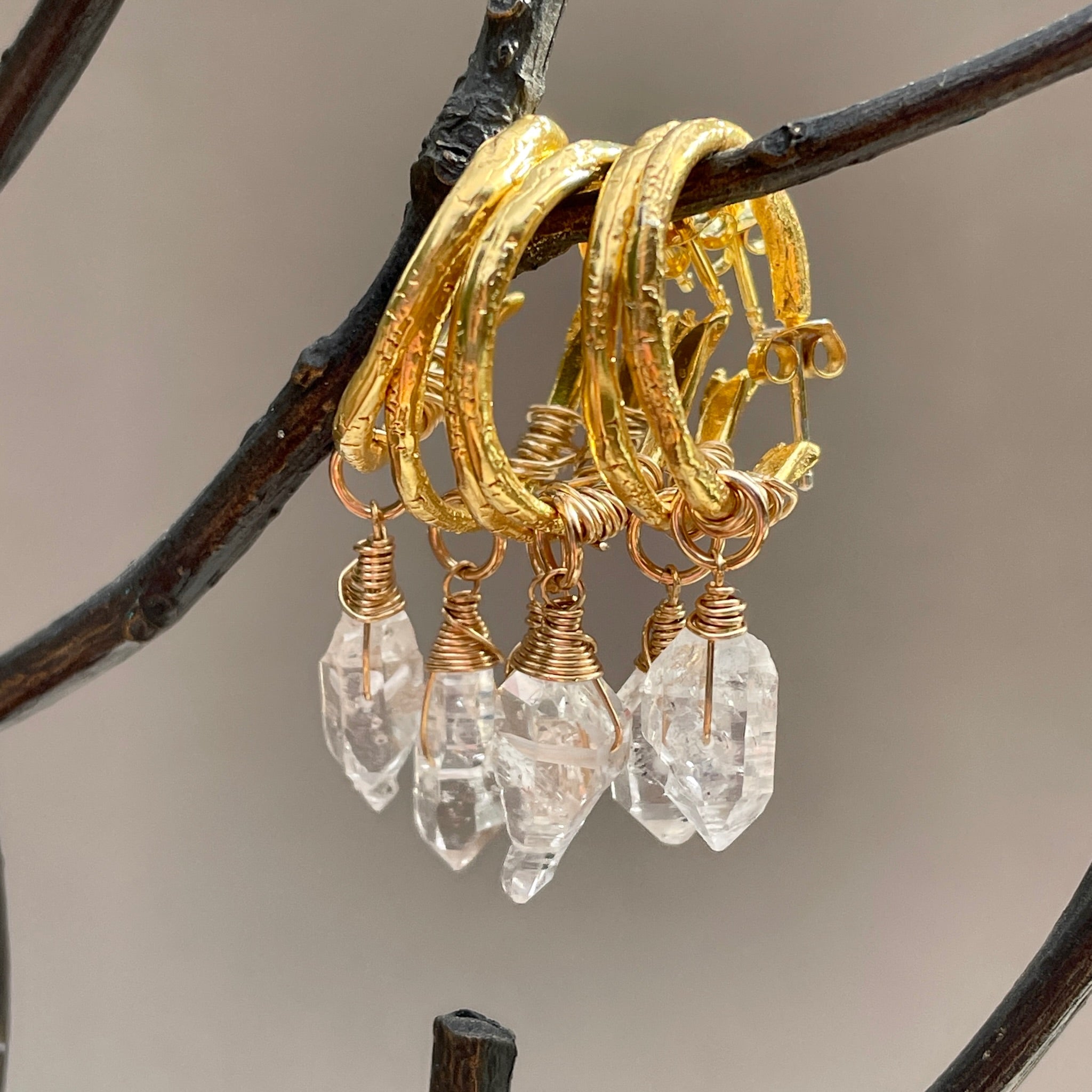 Large Whisper of White Light Hoops