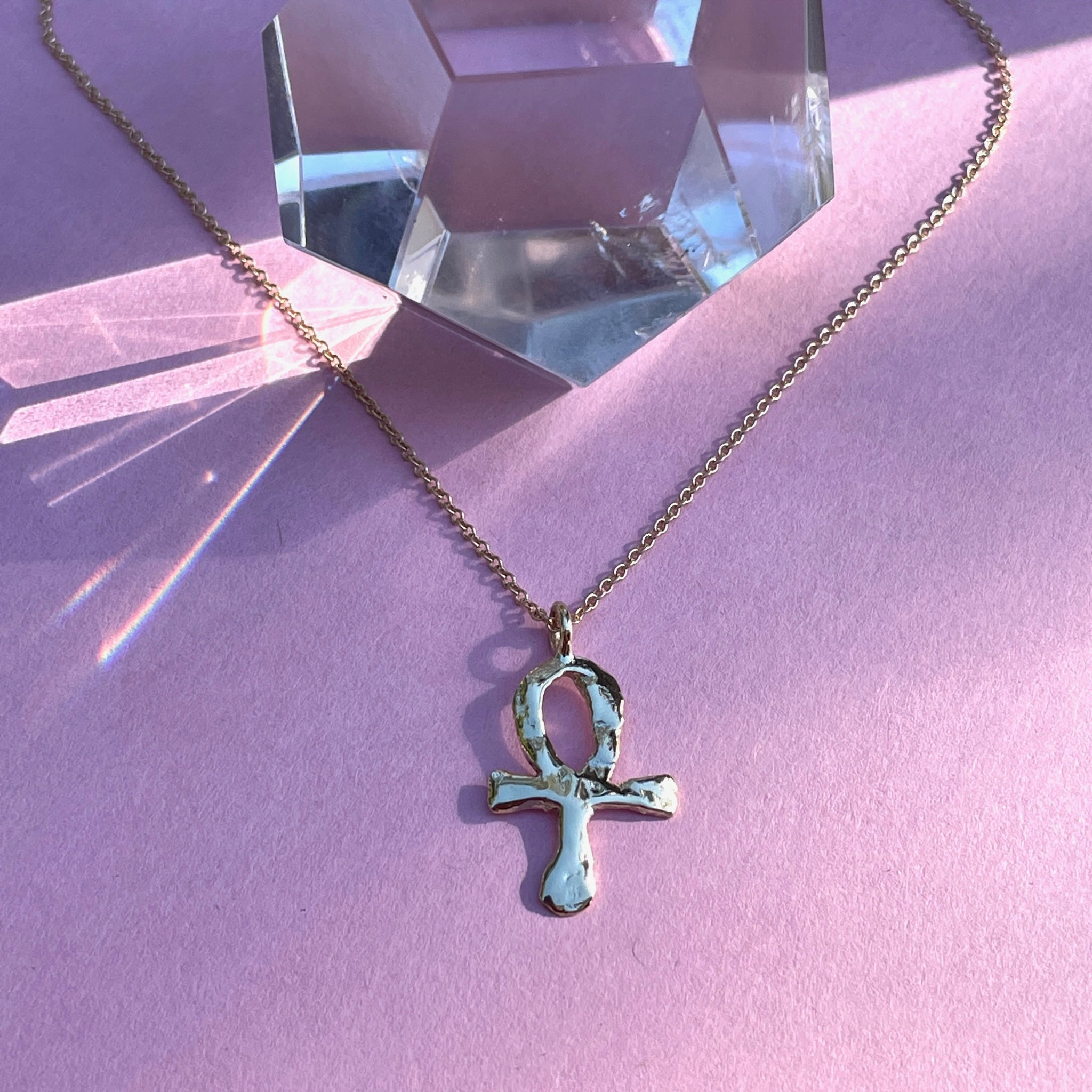 Fairmined 14kt Solid Gold Divine Ankh Necklace