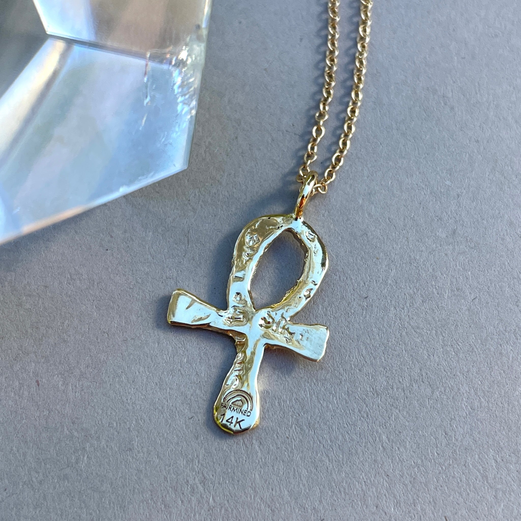 Fairmined 14kt Solid Gold Divine Ankh Necklace