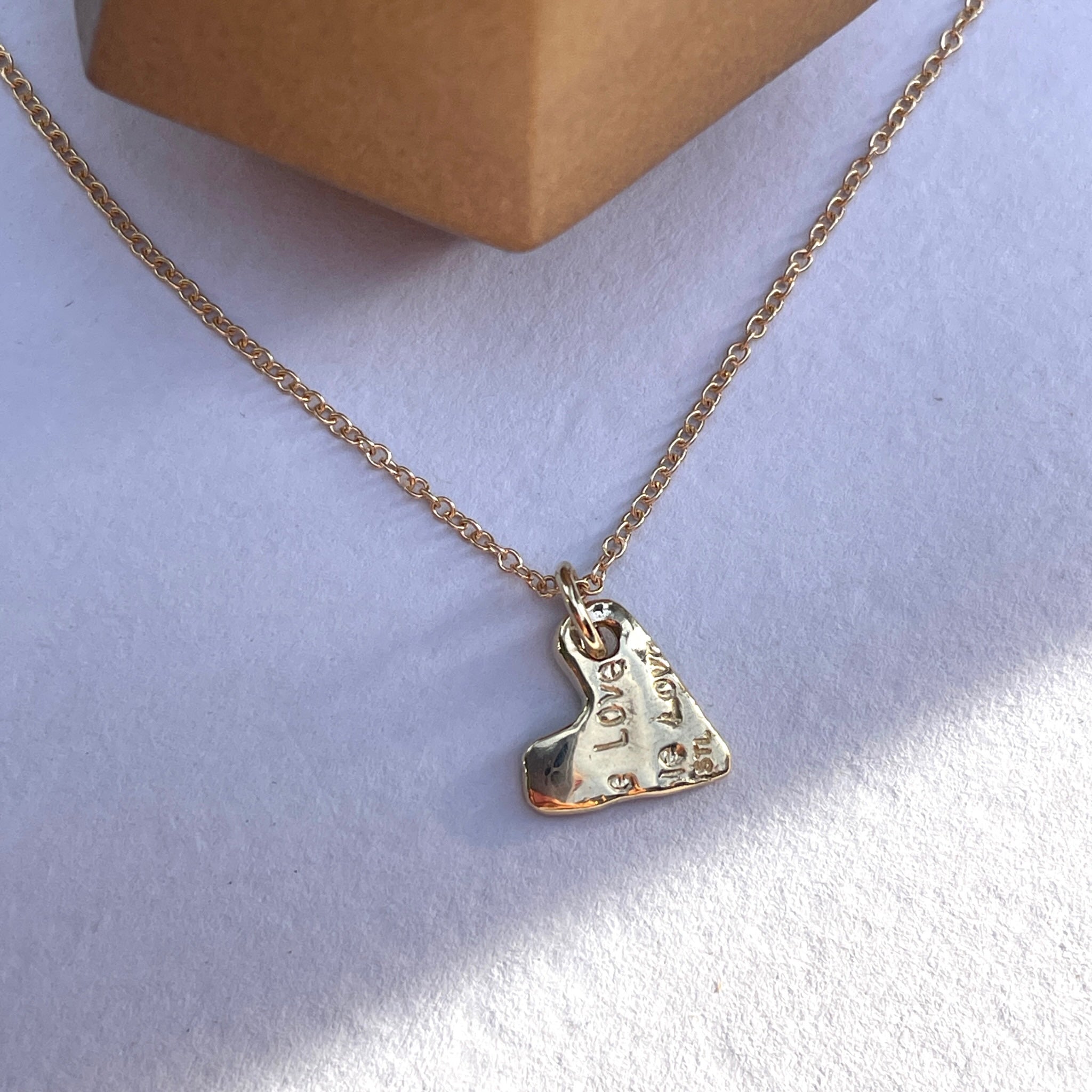 Fairmined 14kt Solid Gold Show The Love Heart Dangle Necklace
