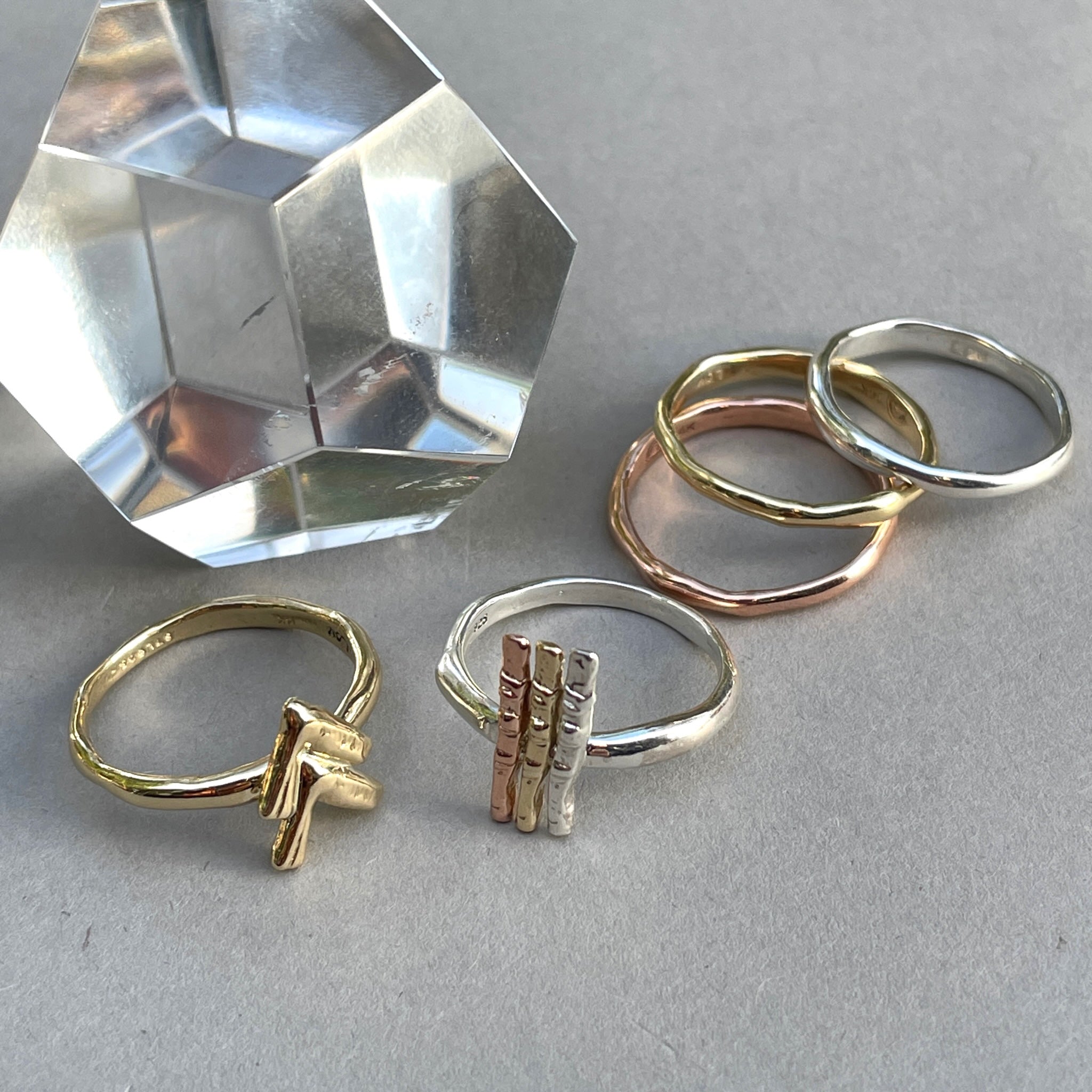 Fairmined 14K Solid Gold & Sterling Silver showtheLOVE Stacking Rings