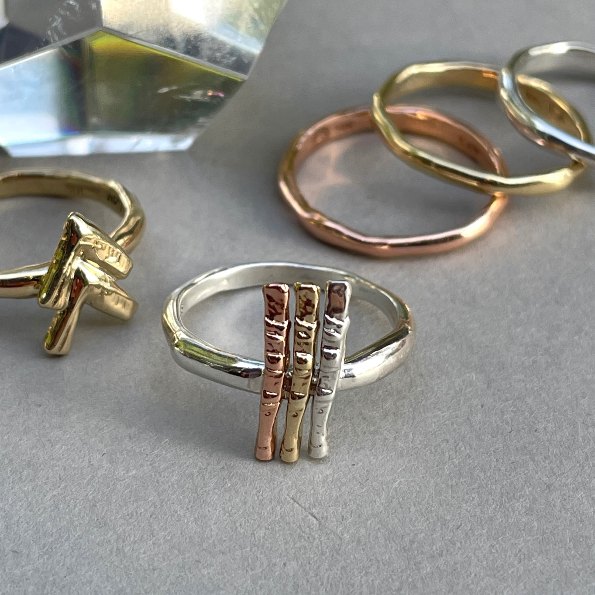 Fairmined 14K Solid Gold & Sterling Silver showtheLOVE Stacking Rings