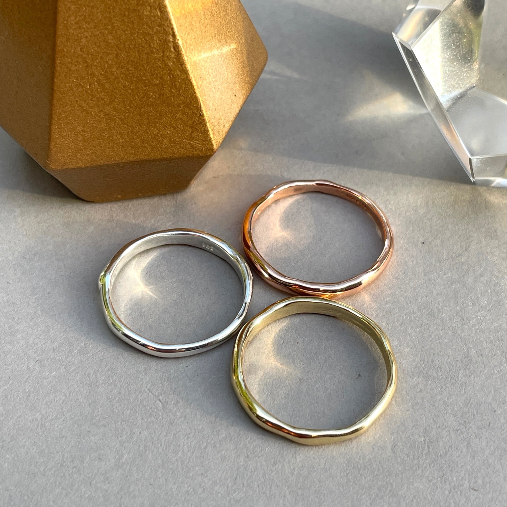 Fairmined 14K Solid Gold & Sterling Silver showtheLOVE Stacking Rings