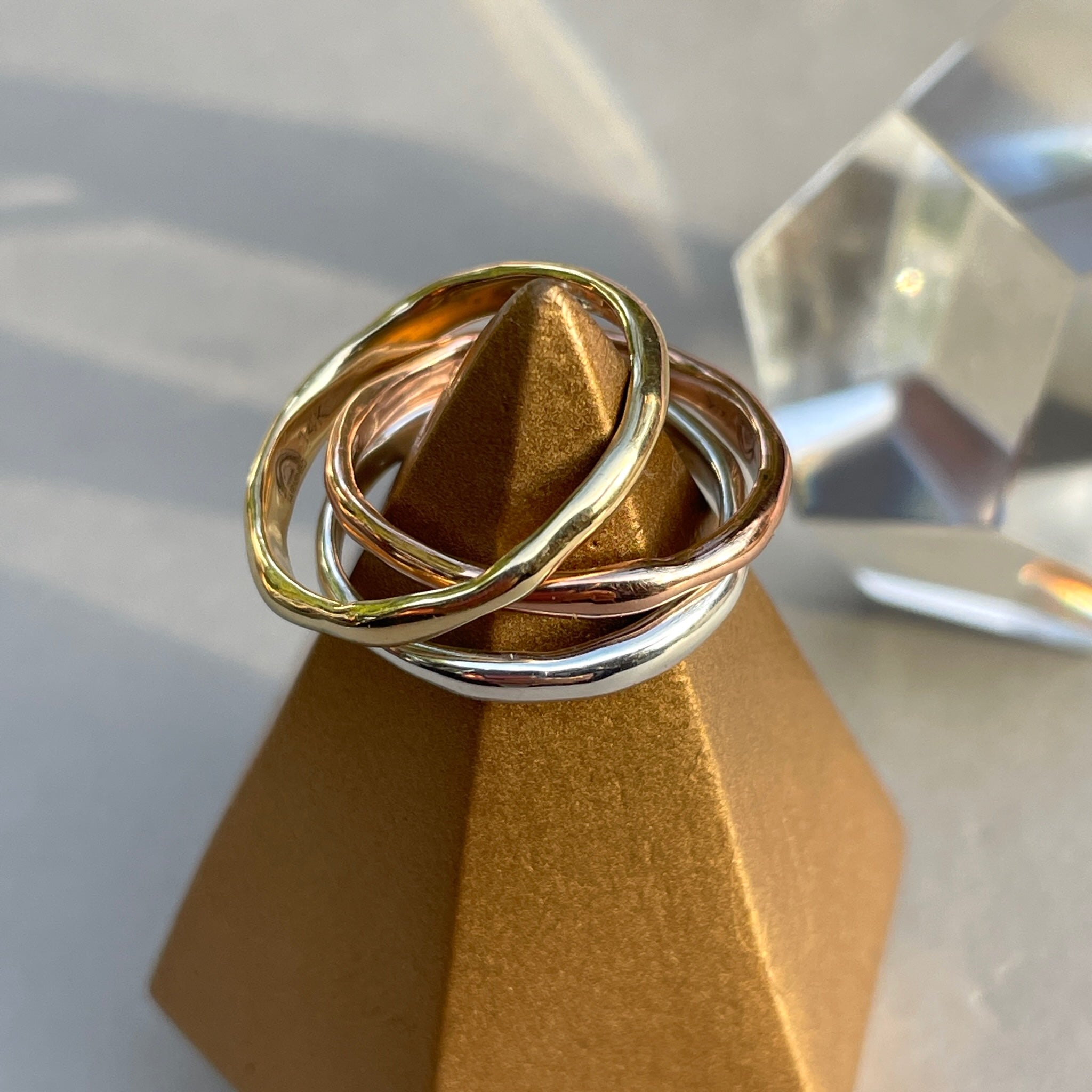 Fairmined 14K Solid Gold & Sterling Silver showtheLOVE Stacking Rings