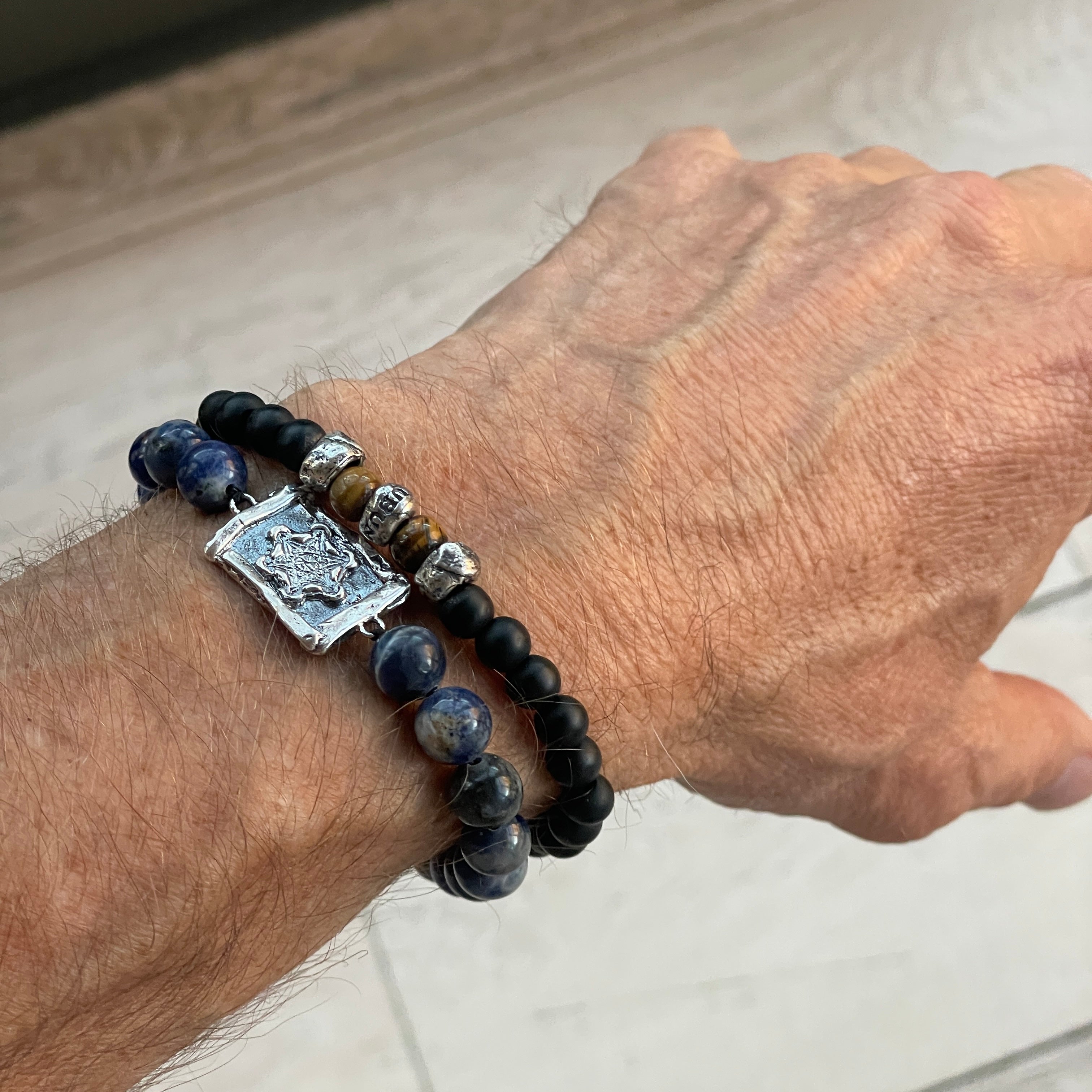 Metatron Howlite & Sodalite/Black Tourmaline Unisex Bracelet