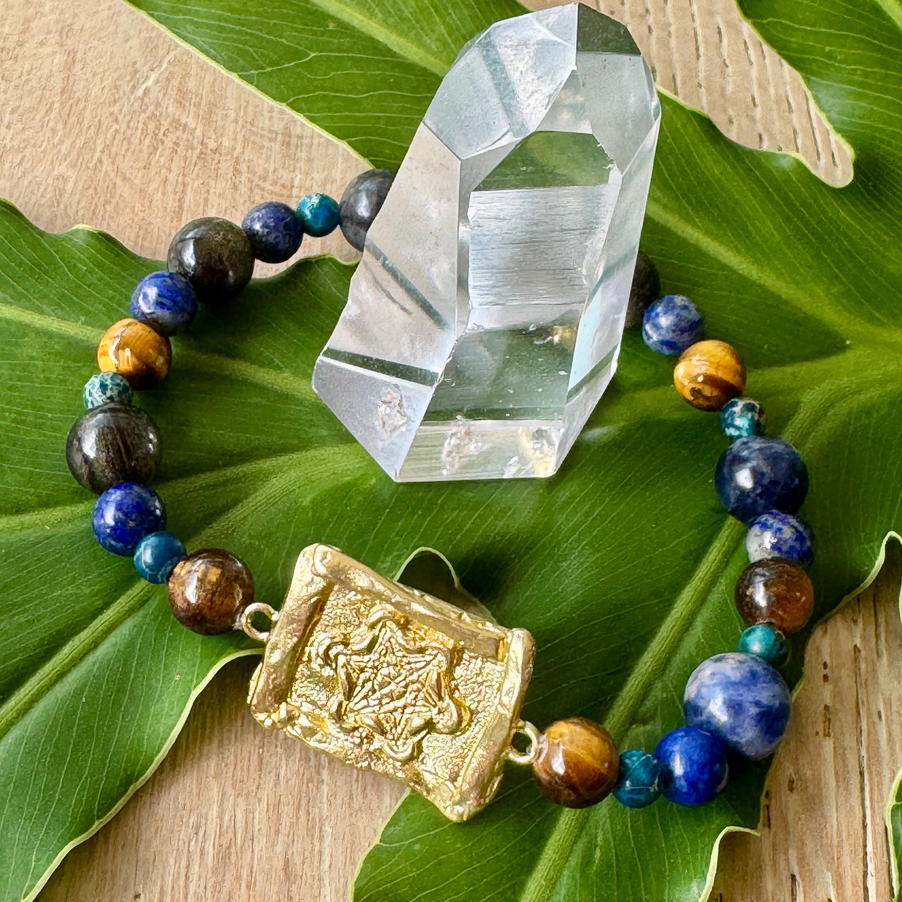 Beaded Metatron Bracelet Gold Brass