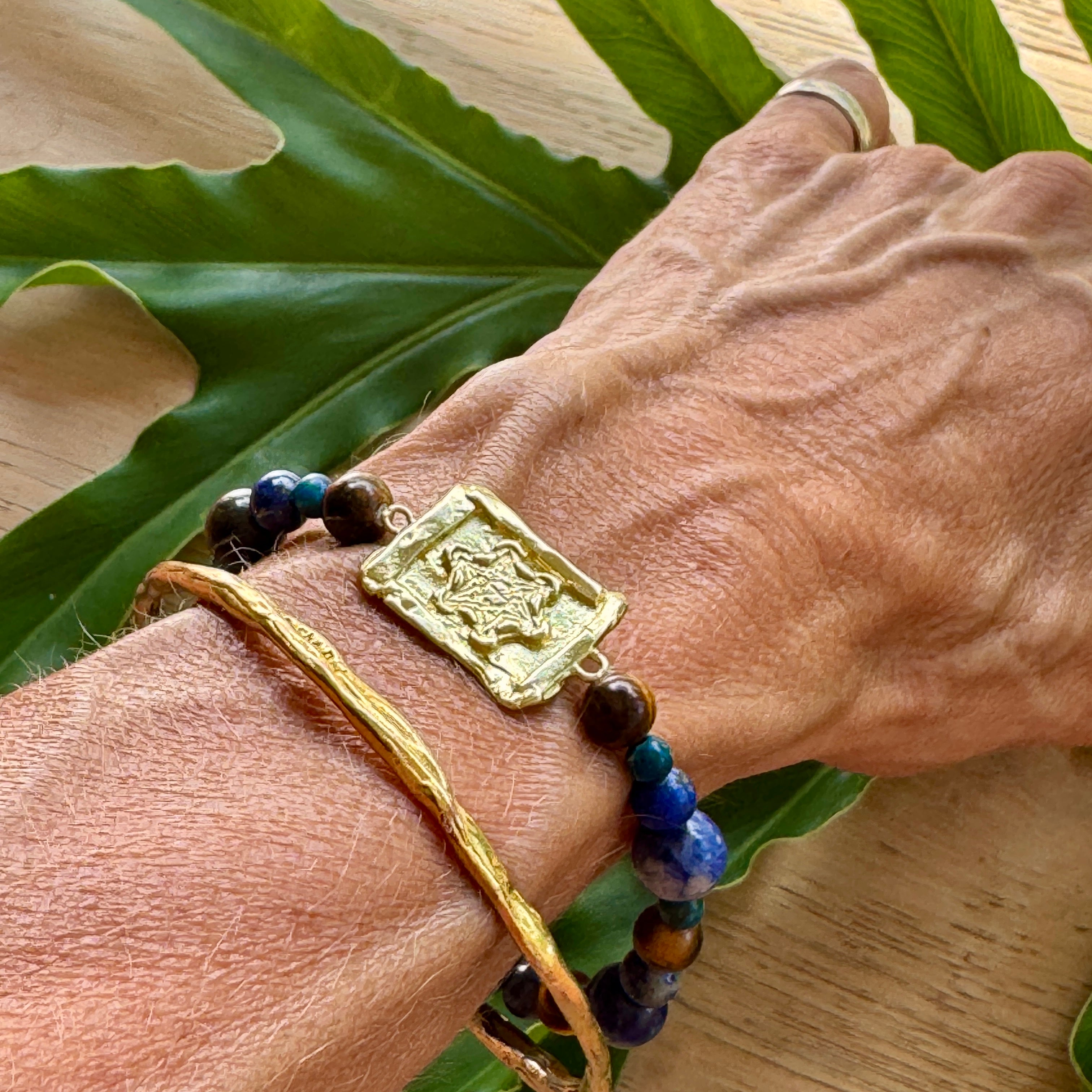 Beaded Metatron Bracelet Gold Brass