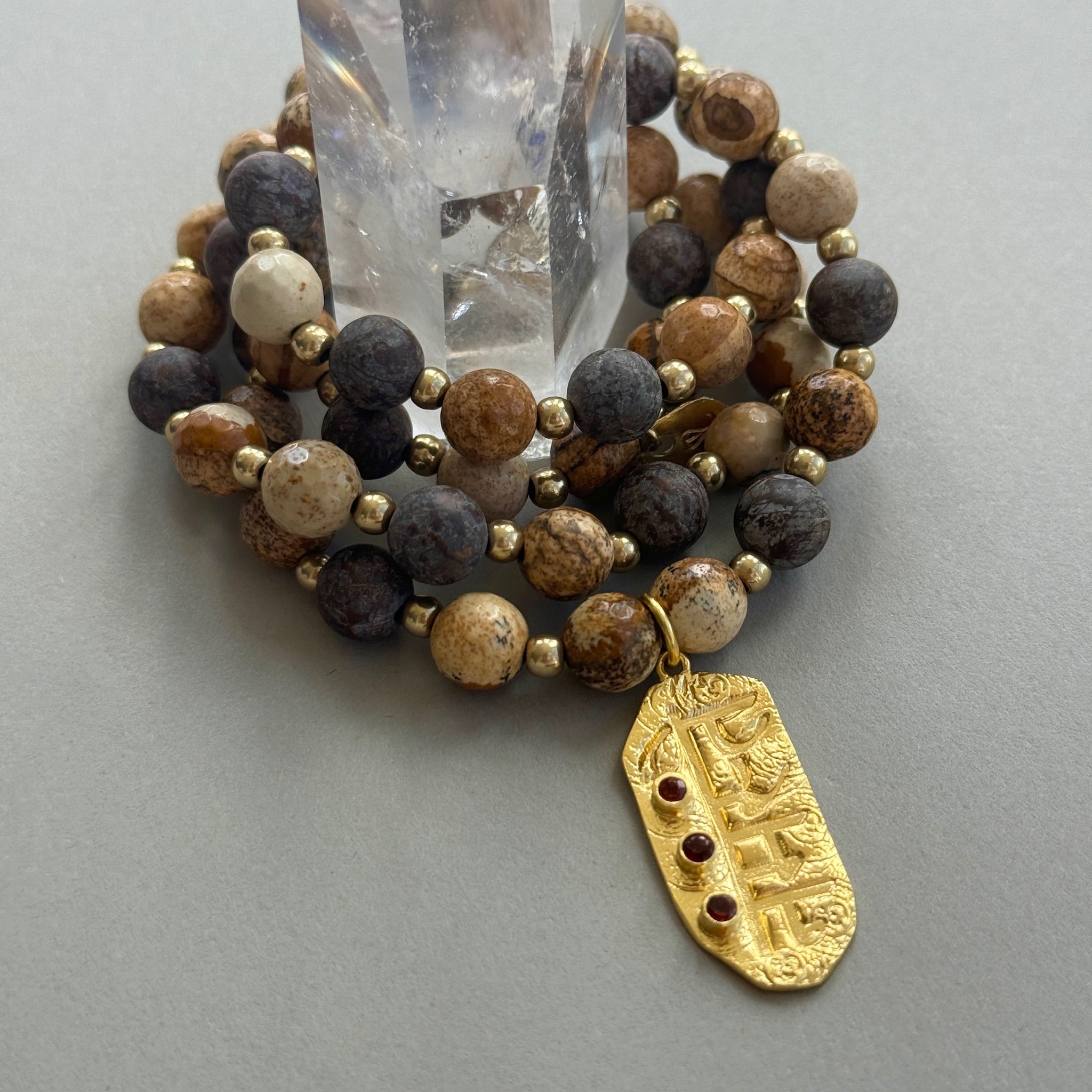 Jasper Bead Namaste Necklace