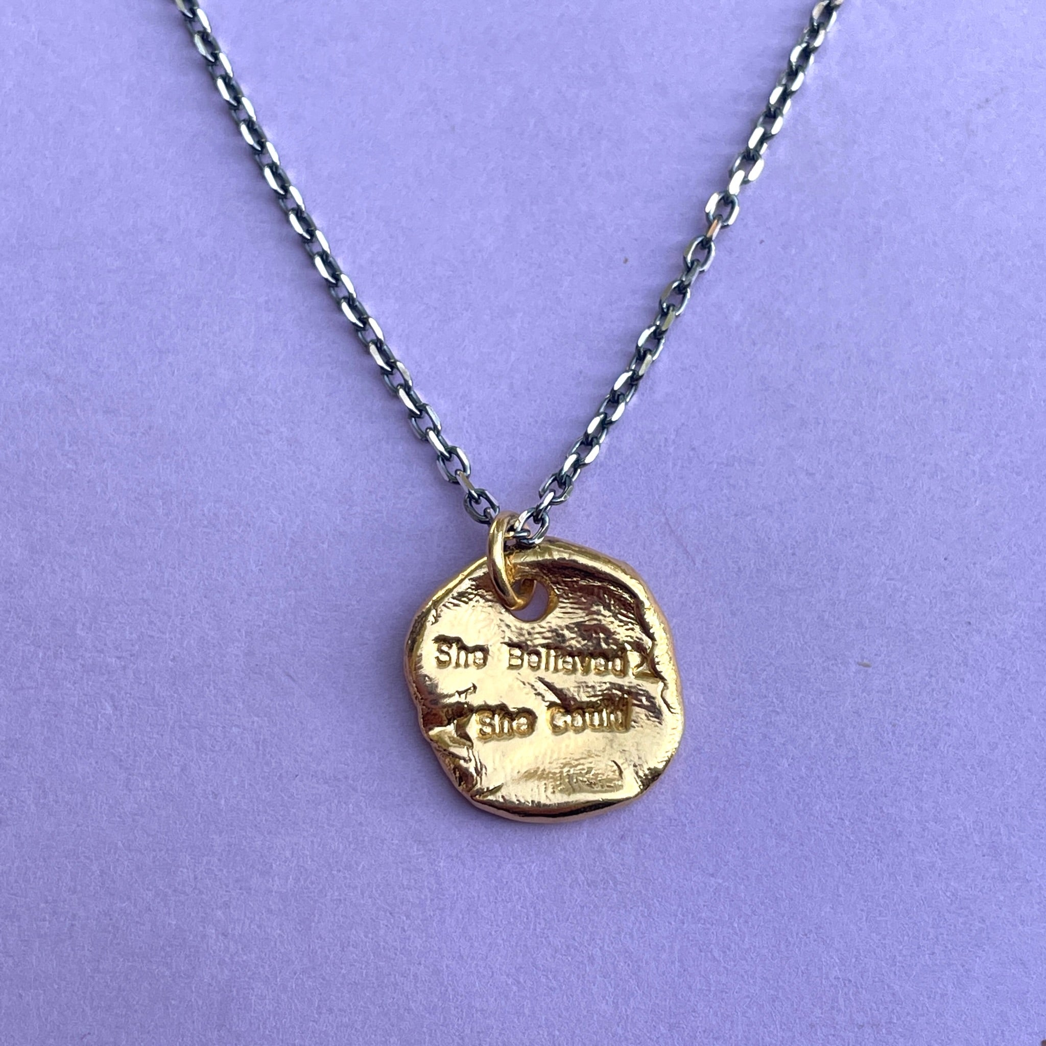 She Believed She Could So She Did Amulet Necklace