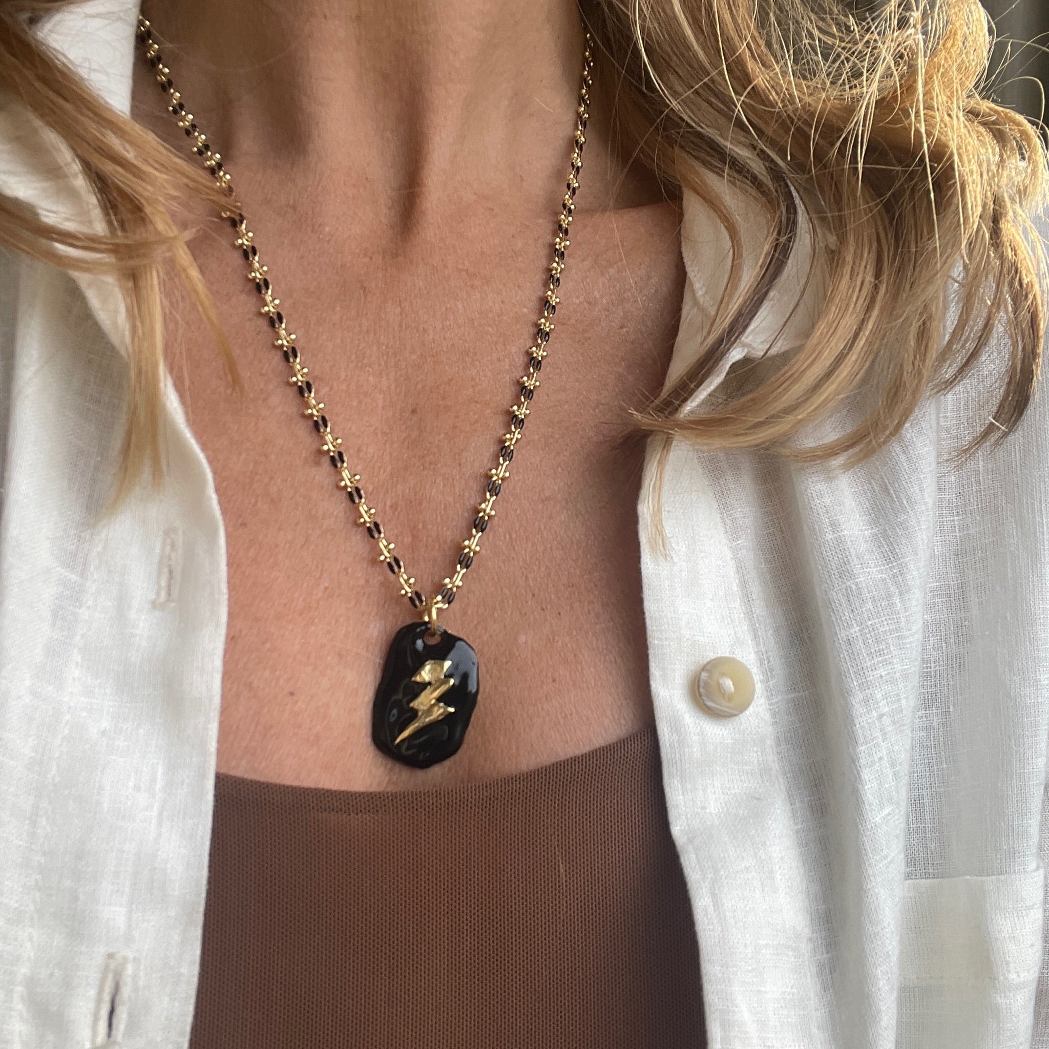 Girl Power Enamel Necklace