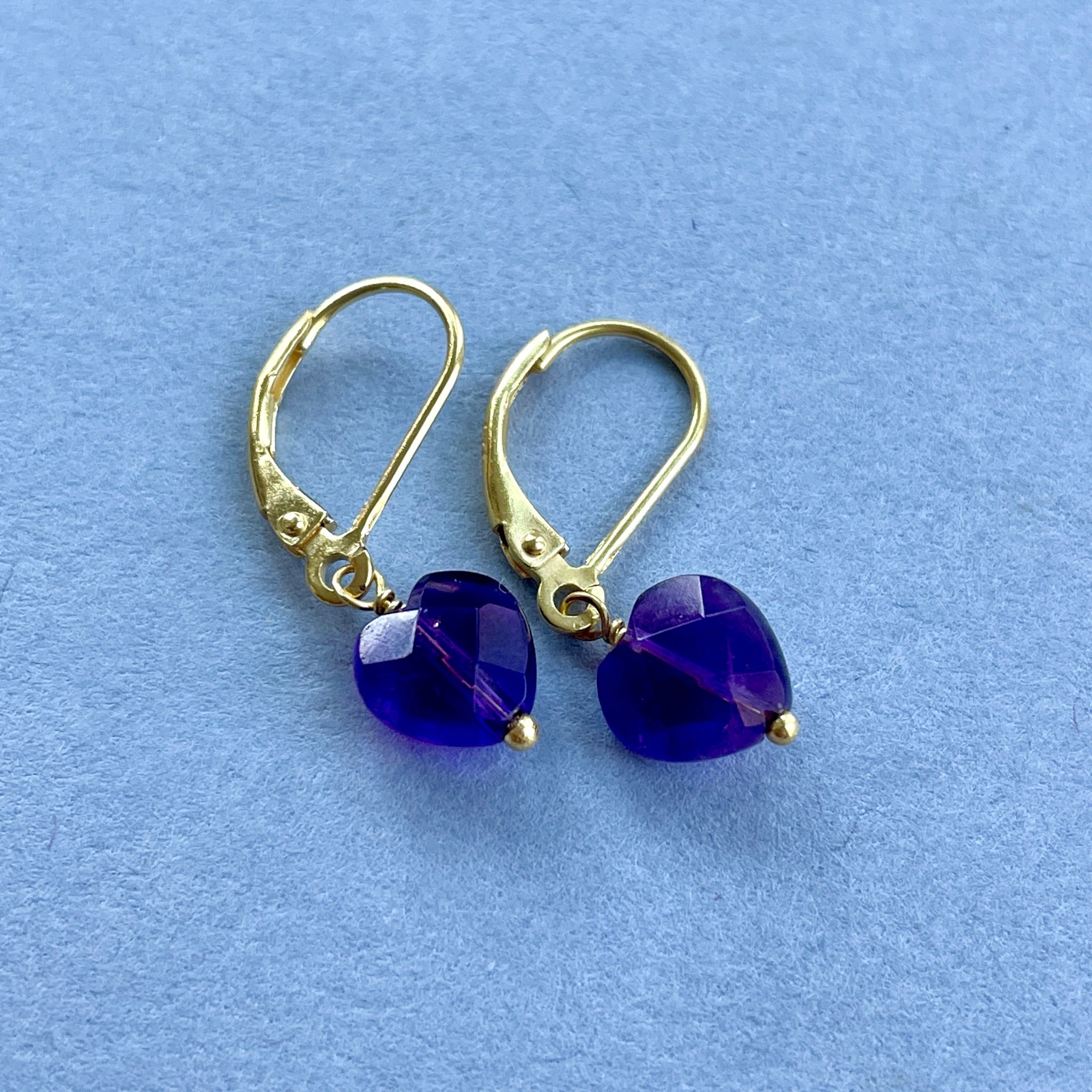 Full Heart Amethyst Earrings