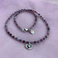 Harmony Beads Necklace - Pink & Grey Tanzanite with Gold & Silver Heartshine Charm