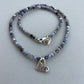 Harmony Beads Necklace - Grey Tanzanite with Gold & Silver showtheLOVE Heart Charm