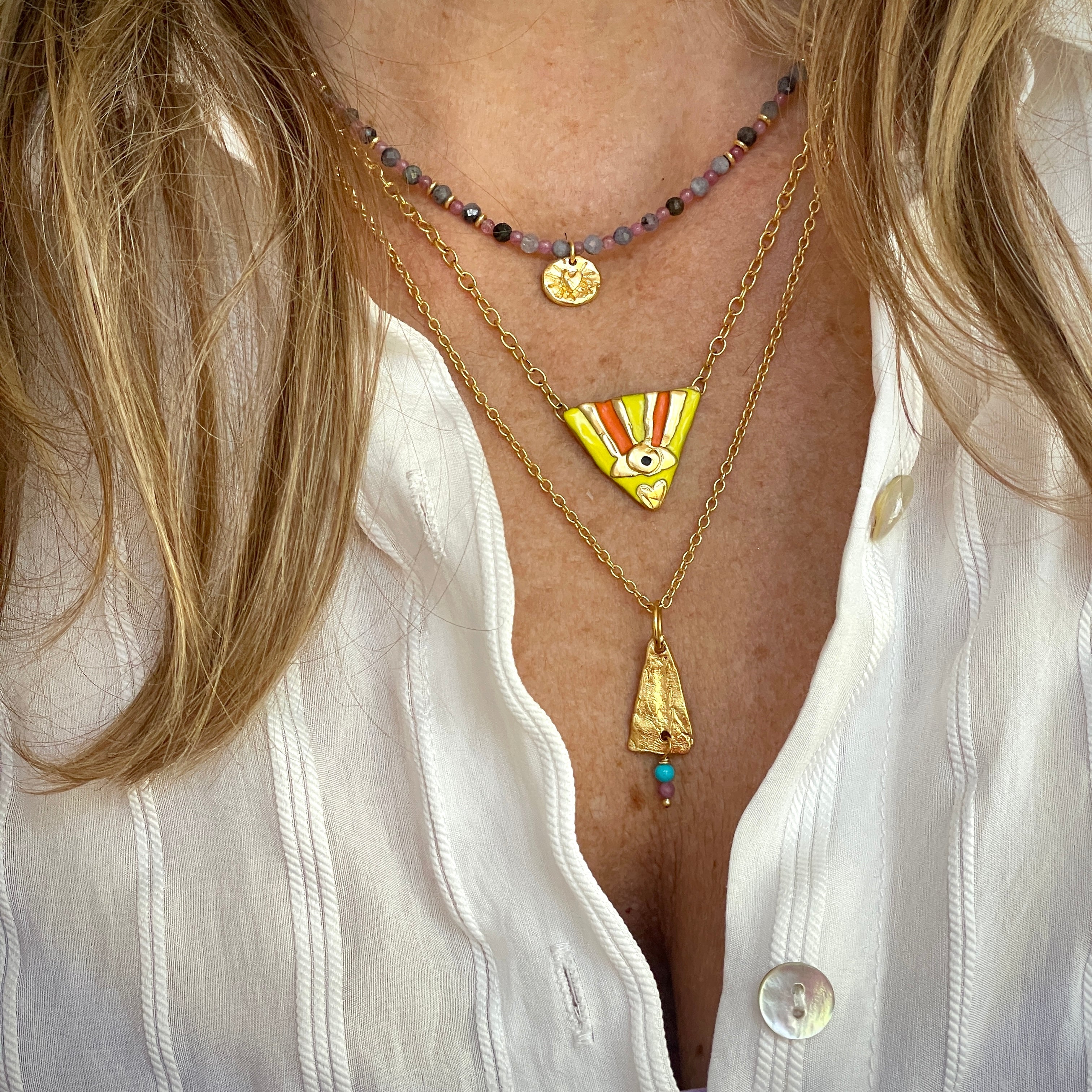 I Am Word Necklace - Three Different Enamels