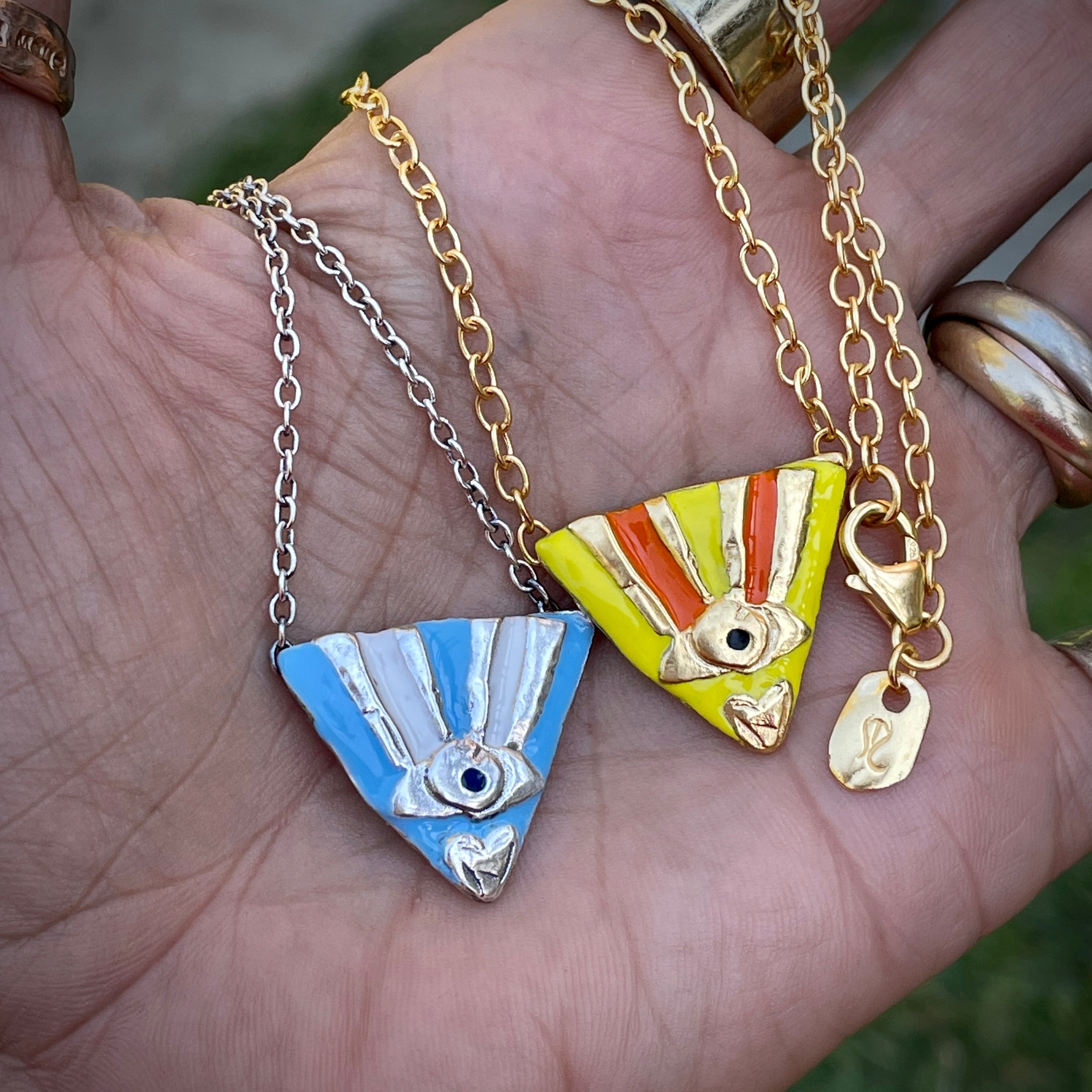 I Am Word Necklace - Three Different Enamels