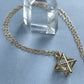 Large Fairmined 14kt Solid Gold Merkaba Star with Herkimer Diamond Necklace