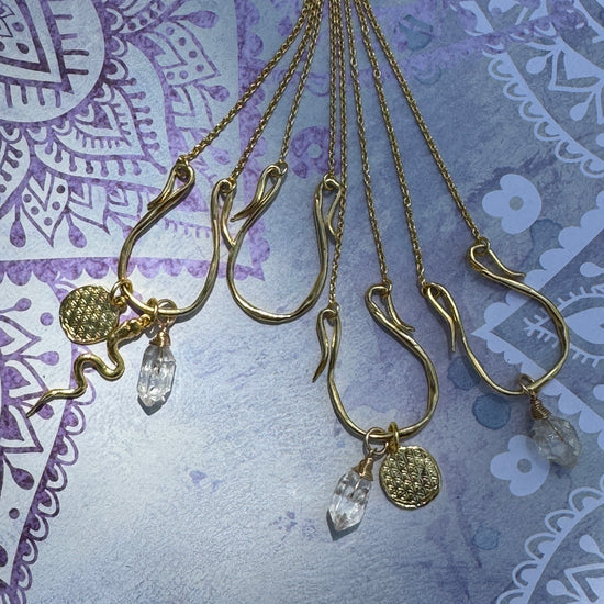 Divine Feminine Charm Holder with Herkimer Diamond Necklace