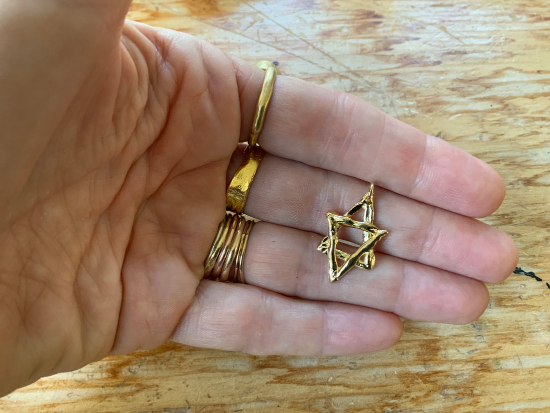 Star of David Free Form Organic Necklace