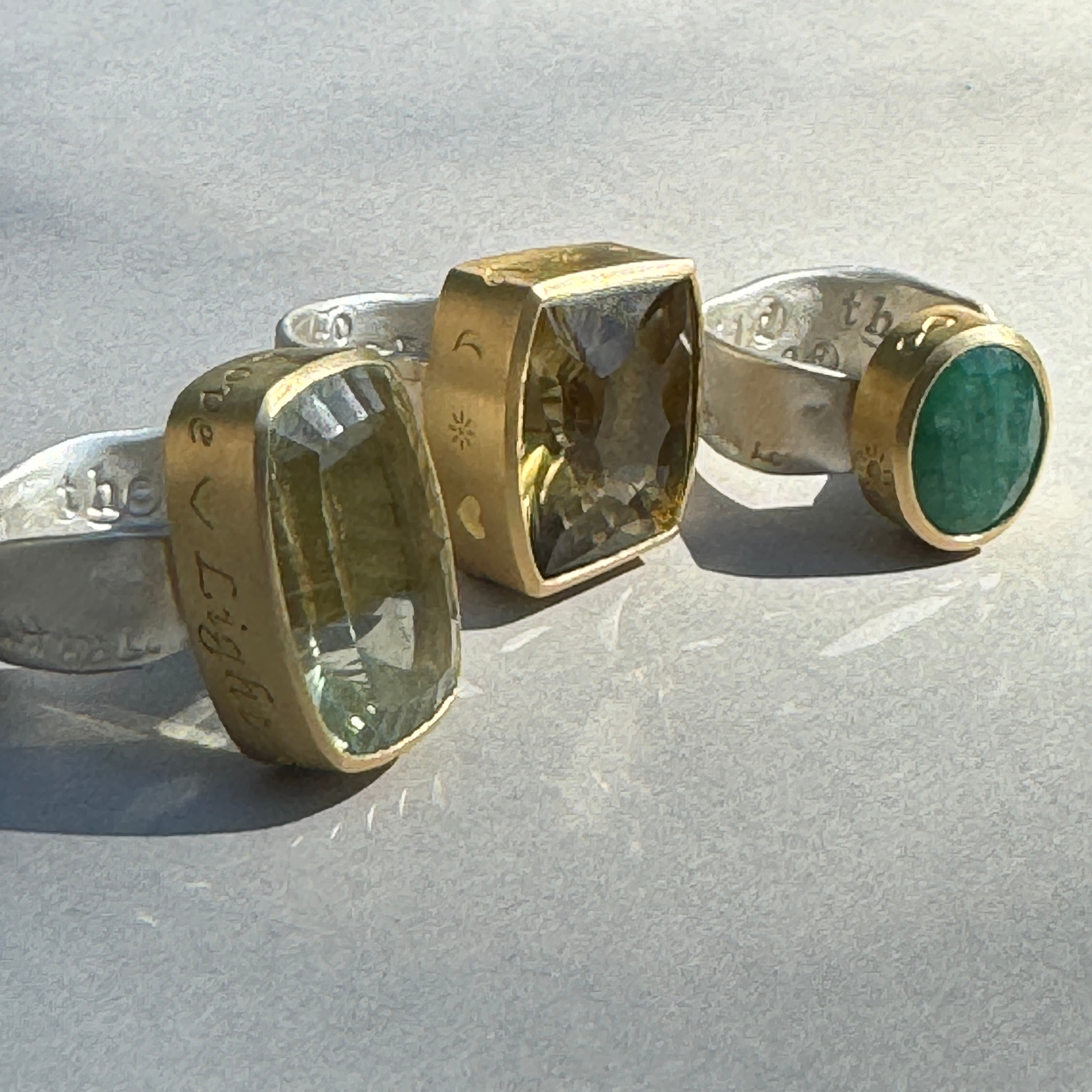 Child of the Universe Green Gemstone Rings - Fairmined 14kt Gold