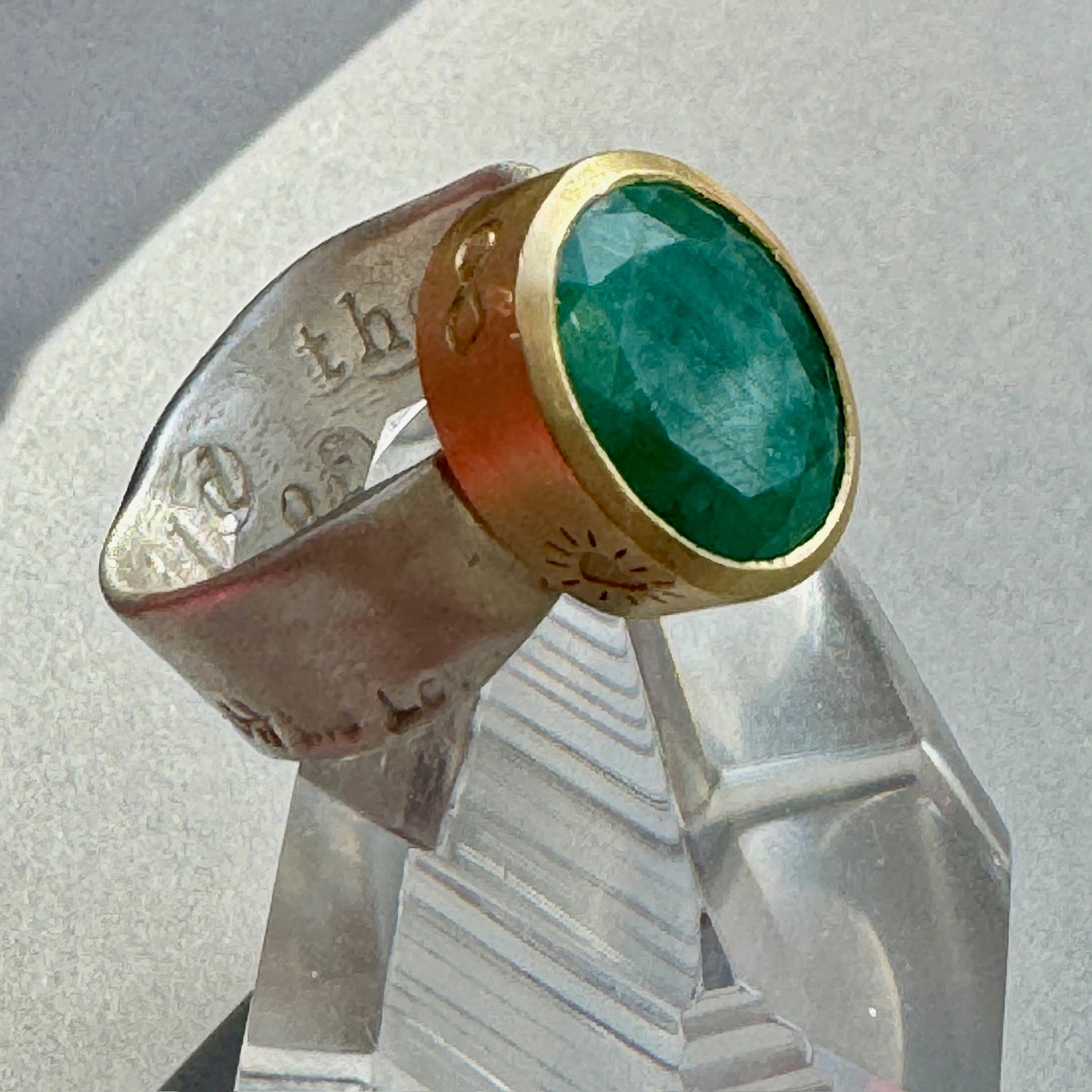 Child of the Universe Green Gemstone Rings - Fairmined 14kt Gold