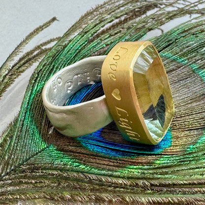 Child of the Universe Green Gemstone Rings - Fairmined 14kt Gold