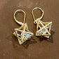 Fairmined 14kt Solid Gold Merkaba Star with Herkimer Diamond Earrings