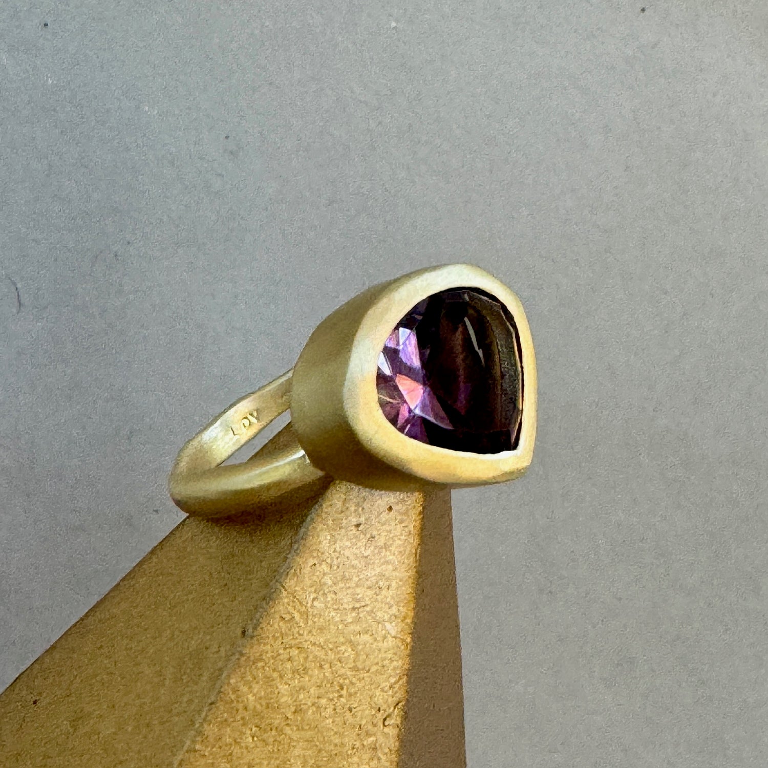 18k Fairmined Gold Saint Germain Amethyst Ring