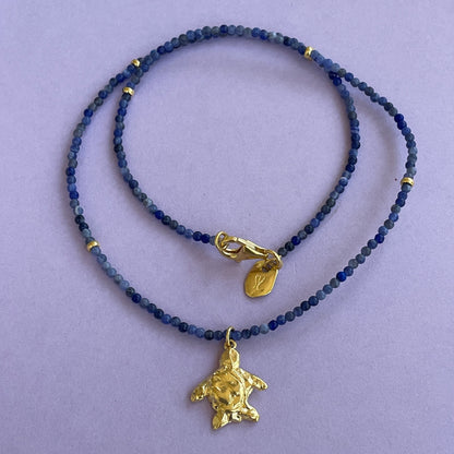 Harmony Beads Necklace - Sodalite with Turtle Charm