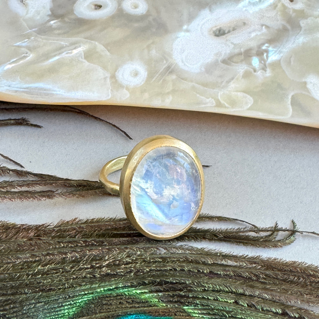 18kt Fairmined Gold Selene Moonstone Ring