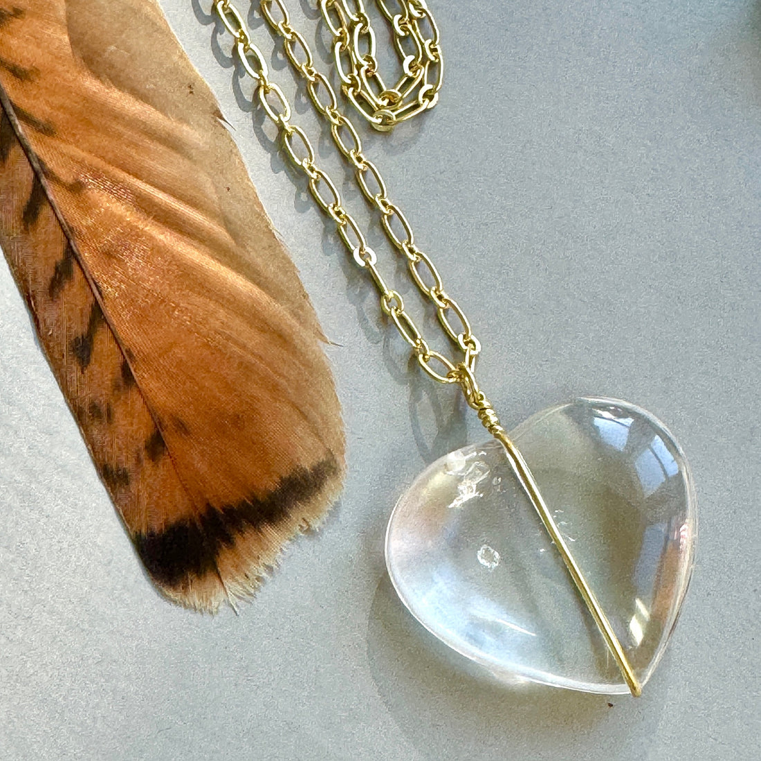 Heart of Light Quartz Crystal Pendant Necklace