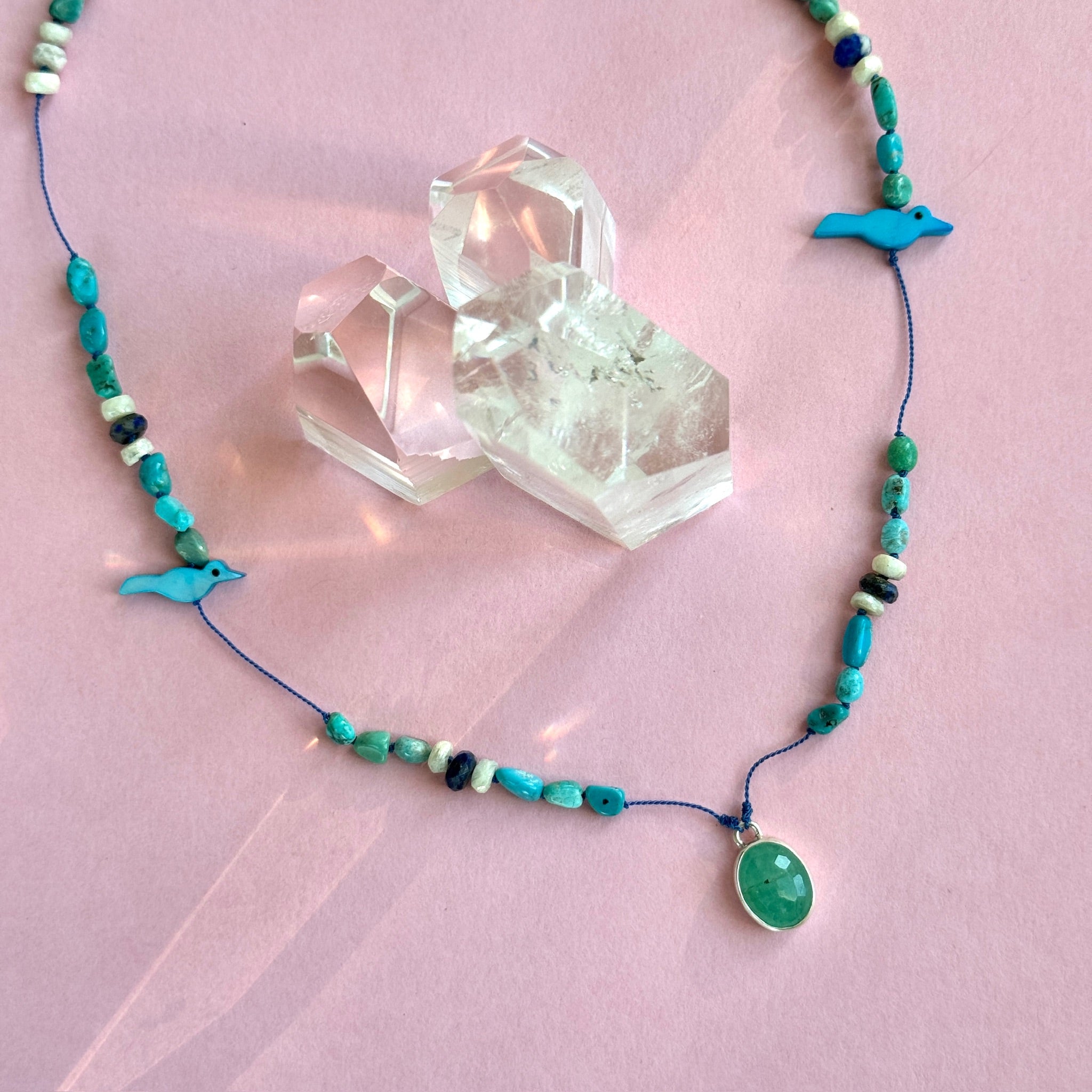 Emerald and Turquoise Atlantean Healing Necklace