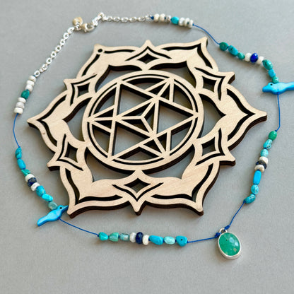 Emerald and Turquoise Atlantean Healing Necklace