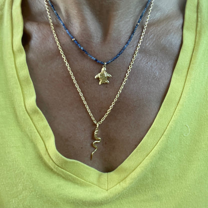 Harmony Beads Necklace - Sodalite with Turtle Charm