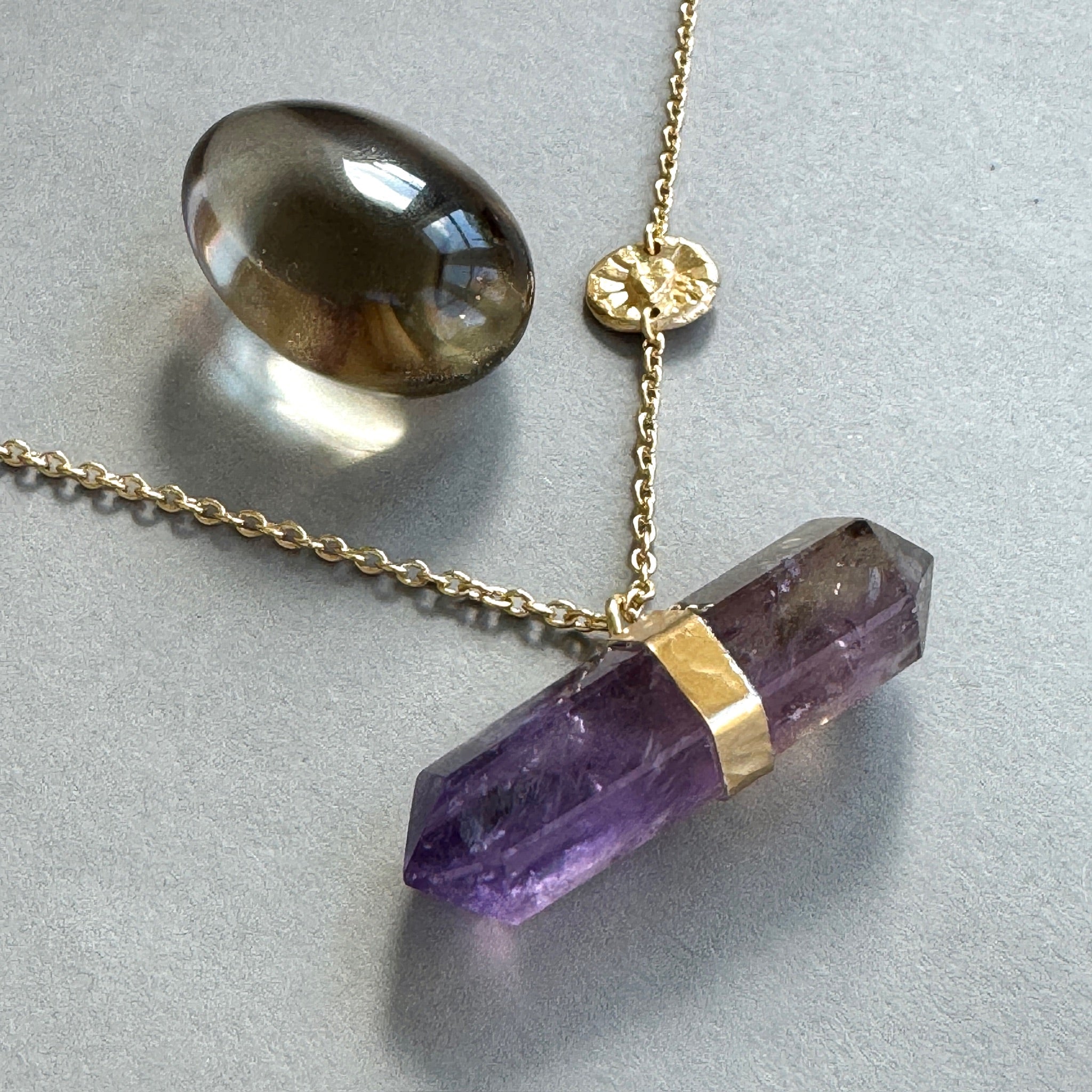 Heart Shine Amethyst Crystal Necklace